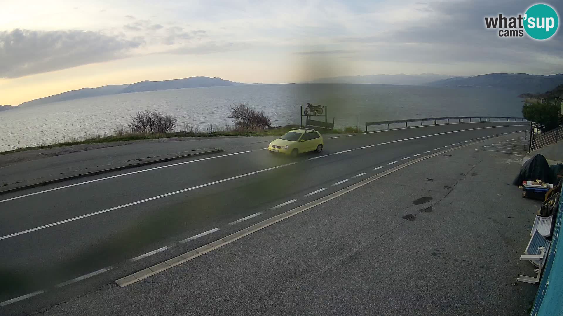 Webcam Adriatic highway D8 near SENJ – view to KRK island