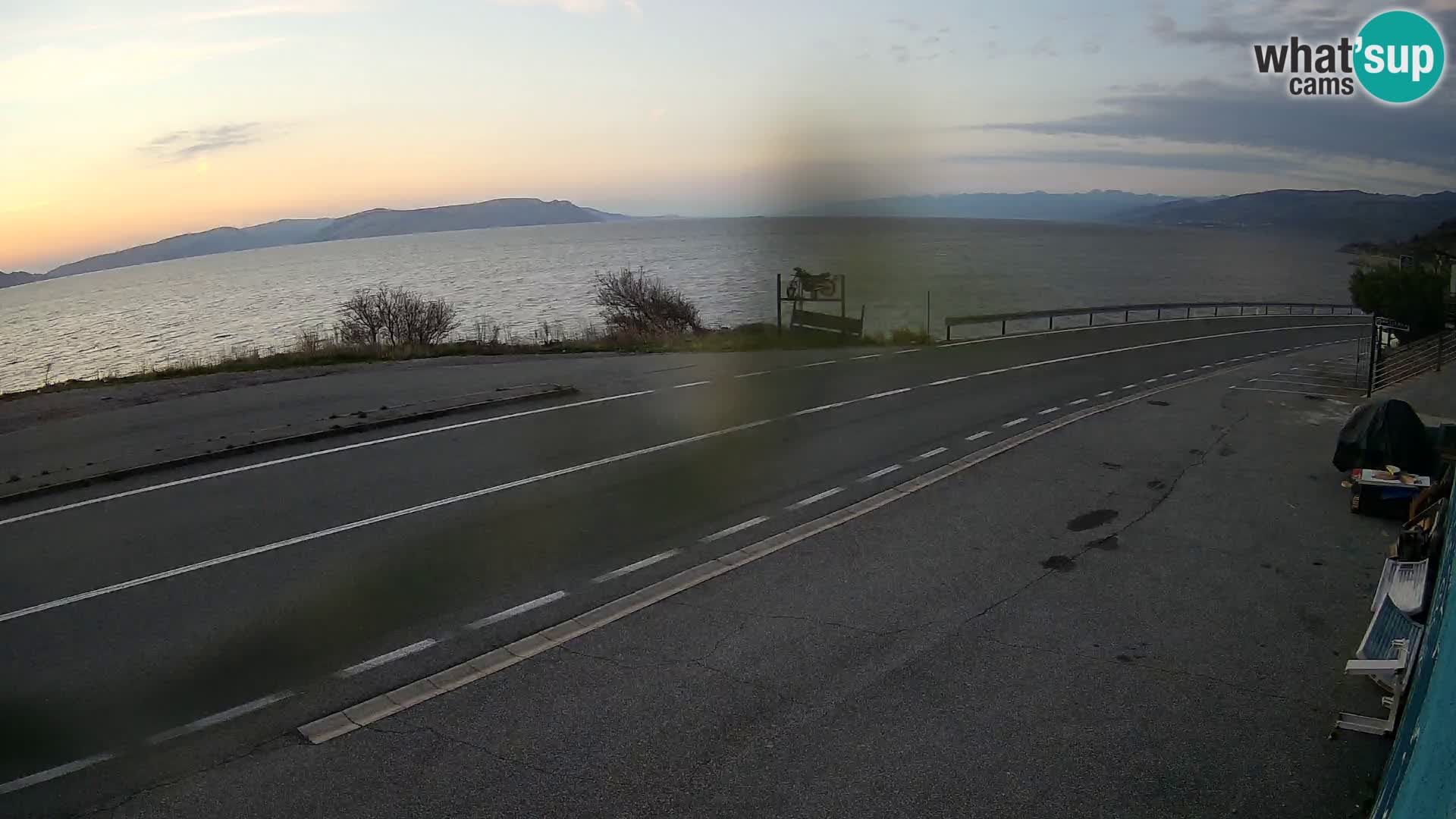 Webcam Adriatic highway D8 near SENJ – view to KRK island
