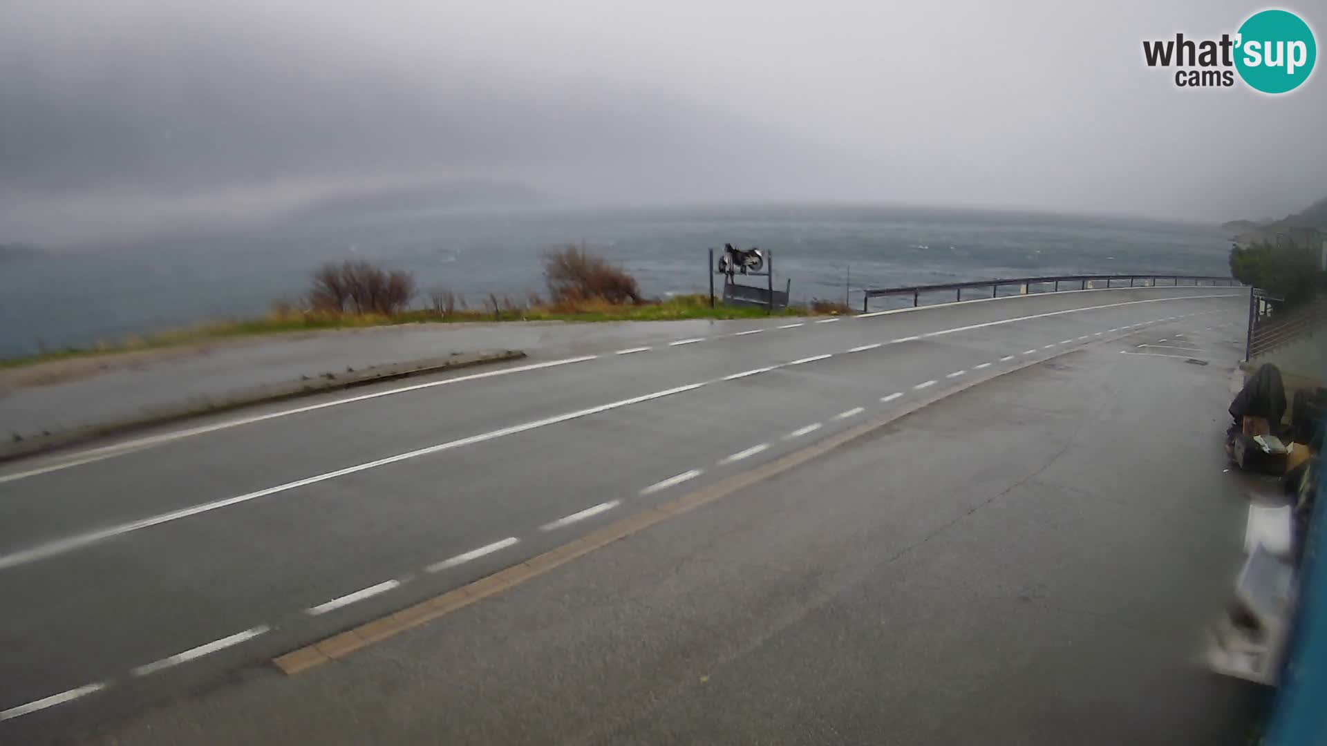 Webcam Adria-Autobahn D8 bei SENJ – Blick auf die Insel KRK