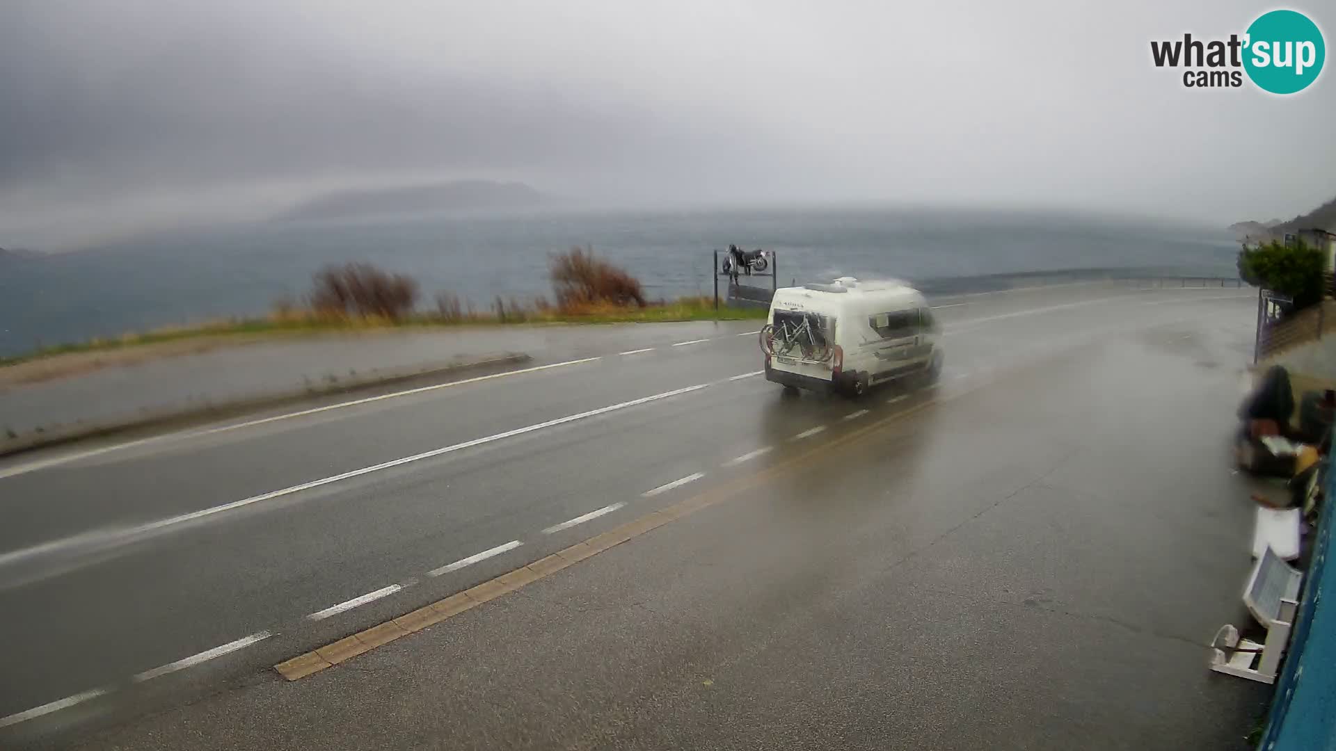 Webcam Adria-Autobahn D8 bei SENJ – Blick auf die Insel KRK