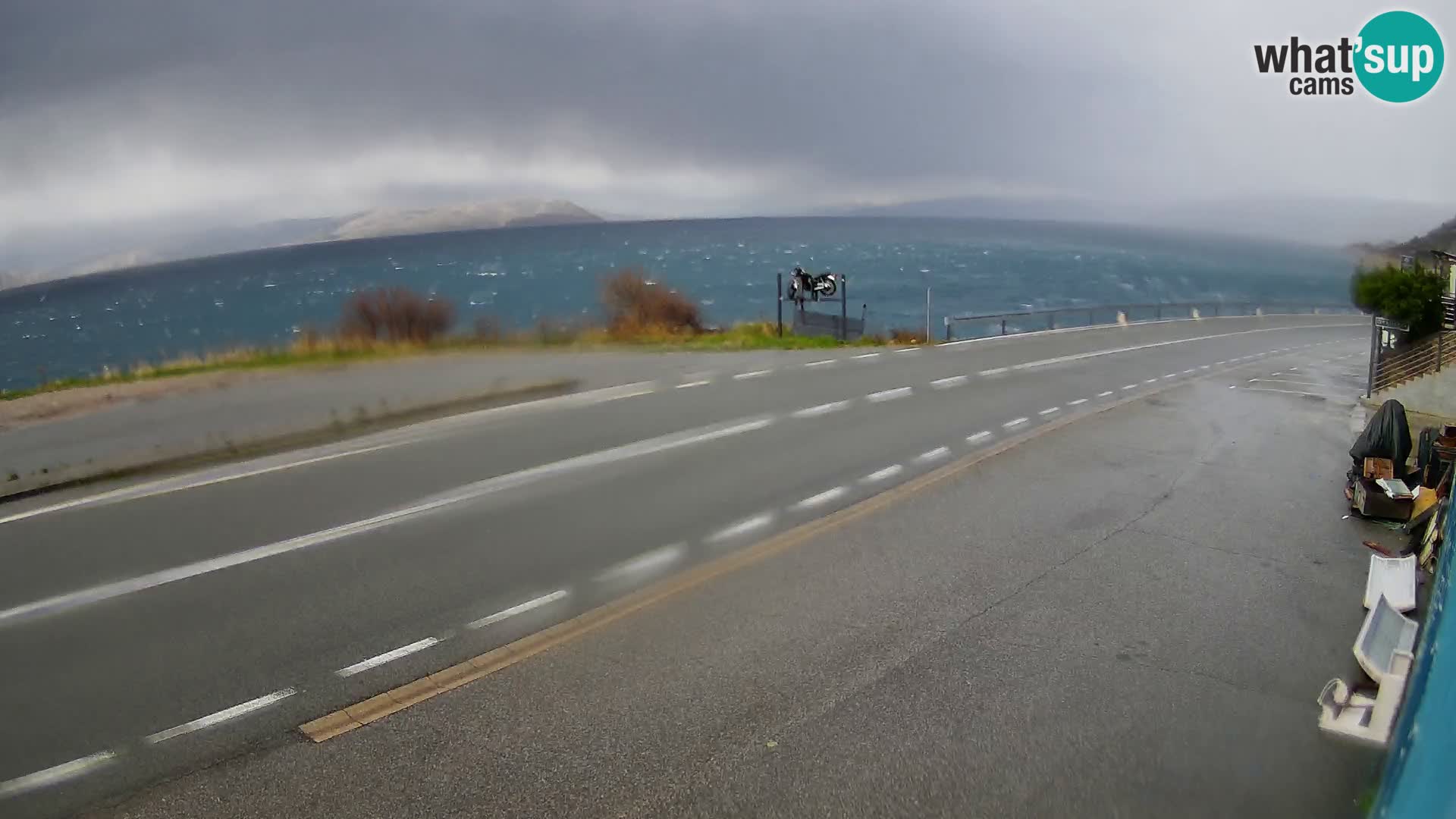 Webcam autoroute Adriatique D8 près de SENJ – vue sur l’île de KRK