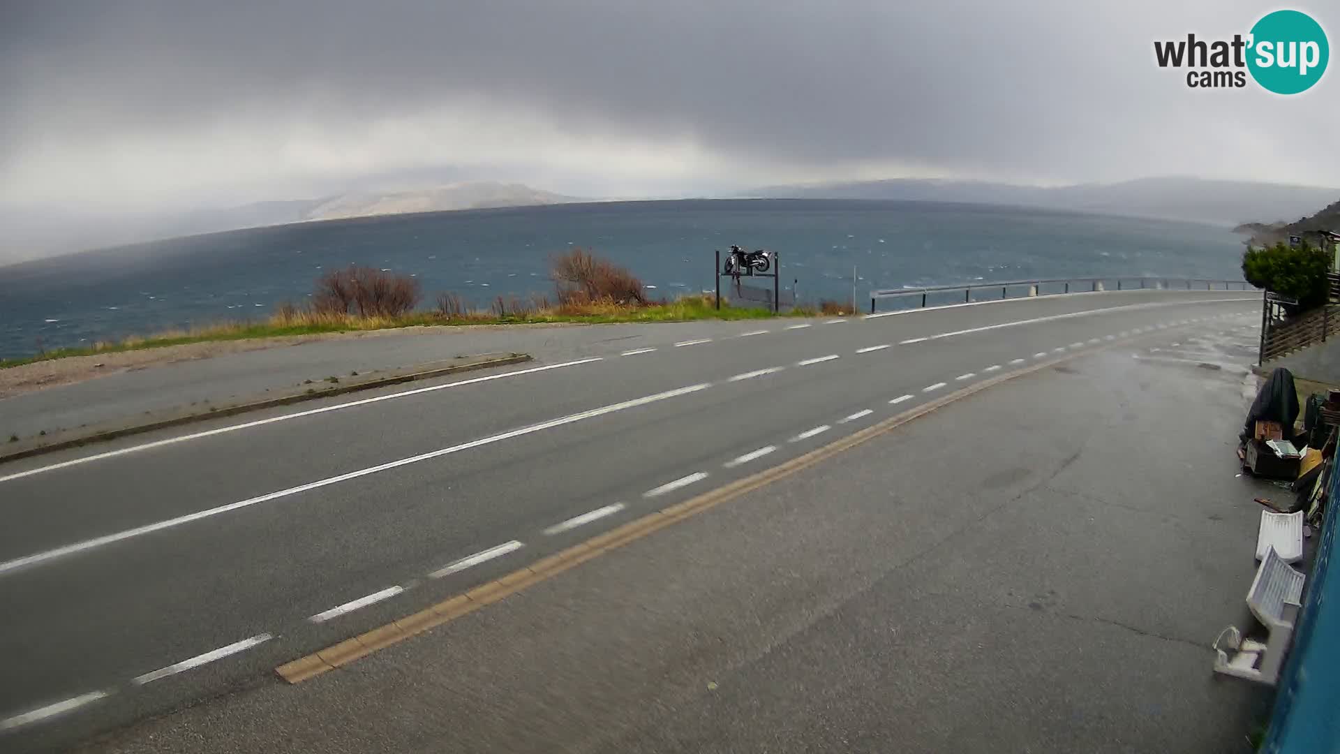 Webcam Adria-Autobahn D8 bei SENJ – Blick auf die Insel KRK