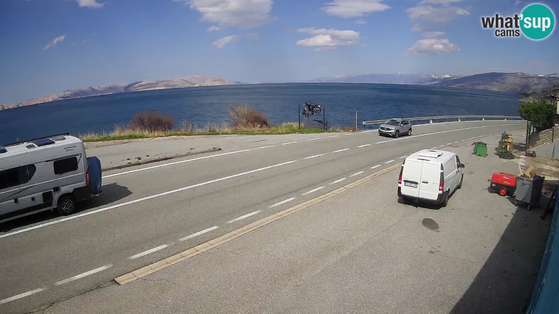 Webcam Adriatic highway D8 near SENJ – view to KRK island