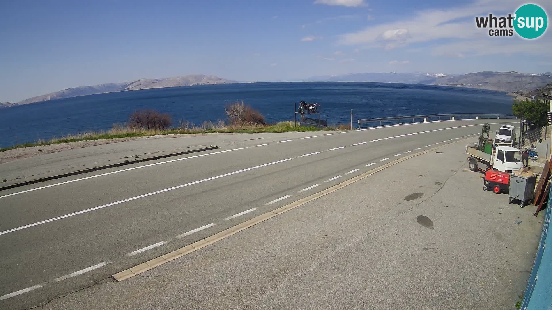 Webcam Adria-Autobahn D8 bei SENJ – Blick auf die Insel KRK