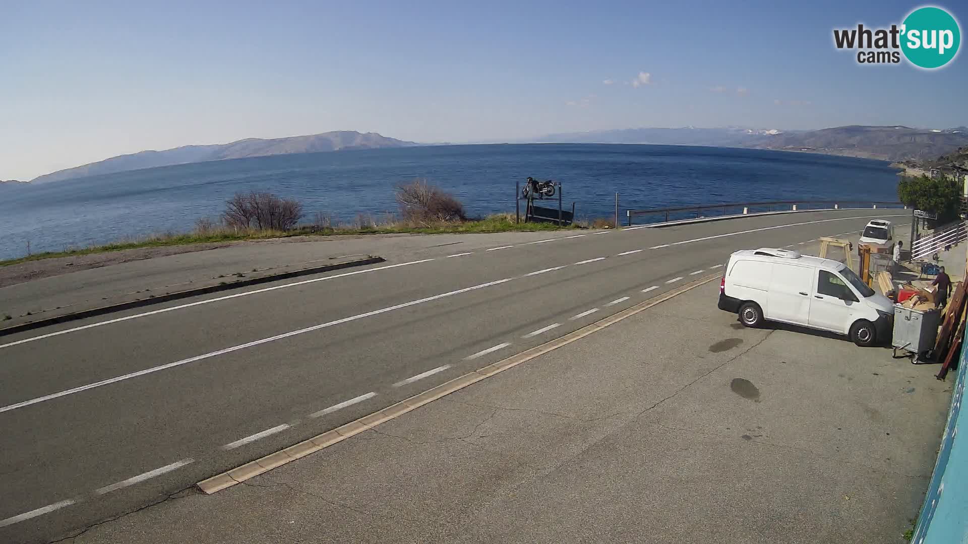 Webcam Adria-Autobahn D8 bei SENJ – Blick auf die Insel KRK
