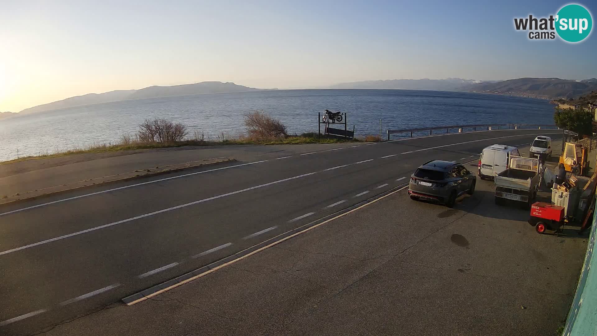 Webcam Adriatic highway D8 near SENJ – view to KRK island