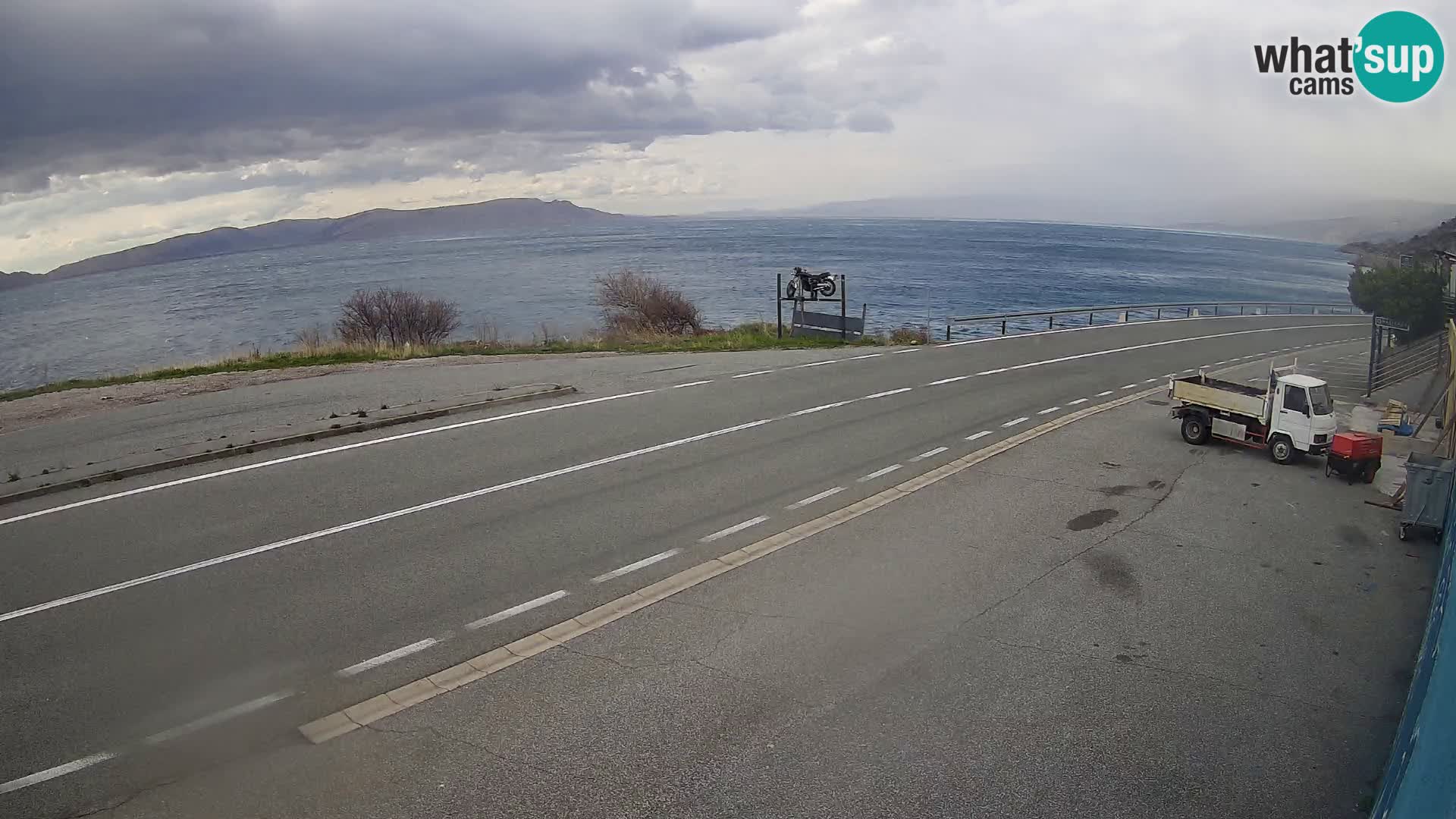 Webcam Adriatic highway D8 near SENJ – view to KRK island