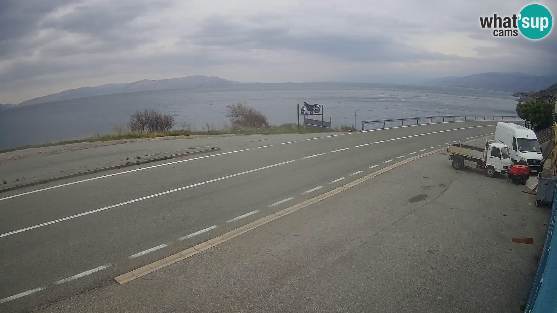 Webcam Adriatic highway D8 near SENJ – view to KRK island