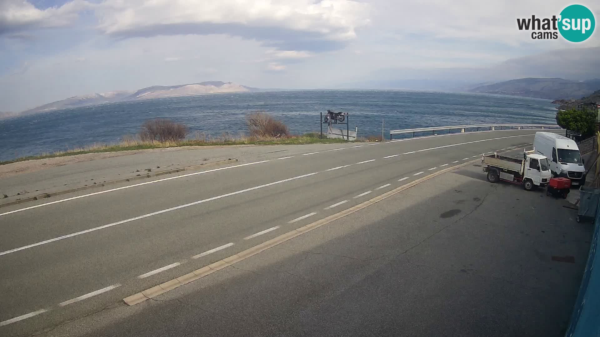 Webcam Adriatic highway D8 near SENJ – view to KRK island
