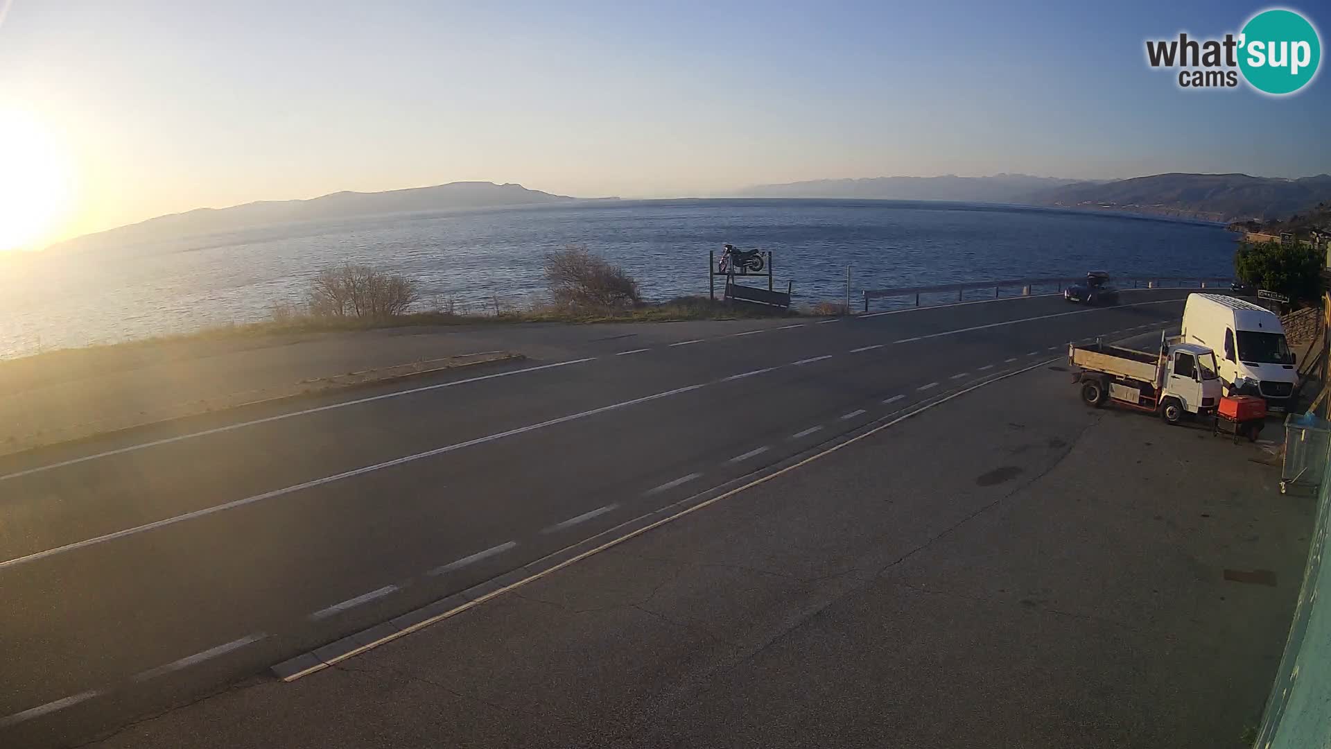 Webcam Adriatic highway D8 near SENJ – view to KRK island
