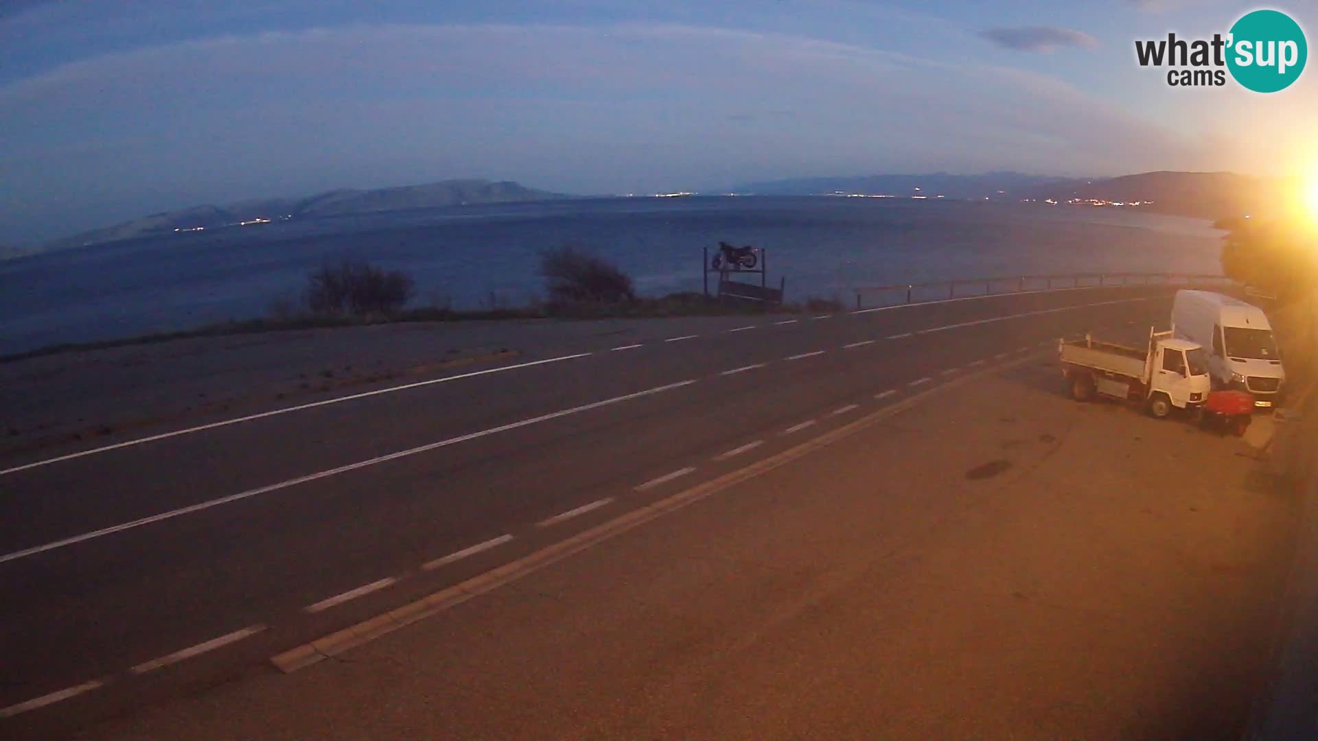 Webcam Adriatic highway D8 near SENJ – view to KRK island