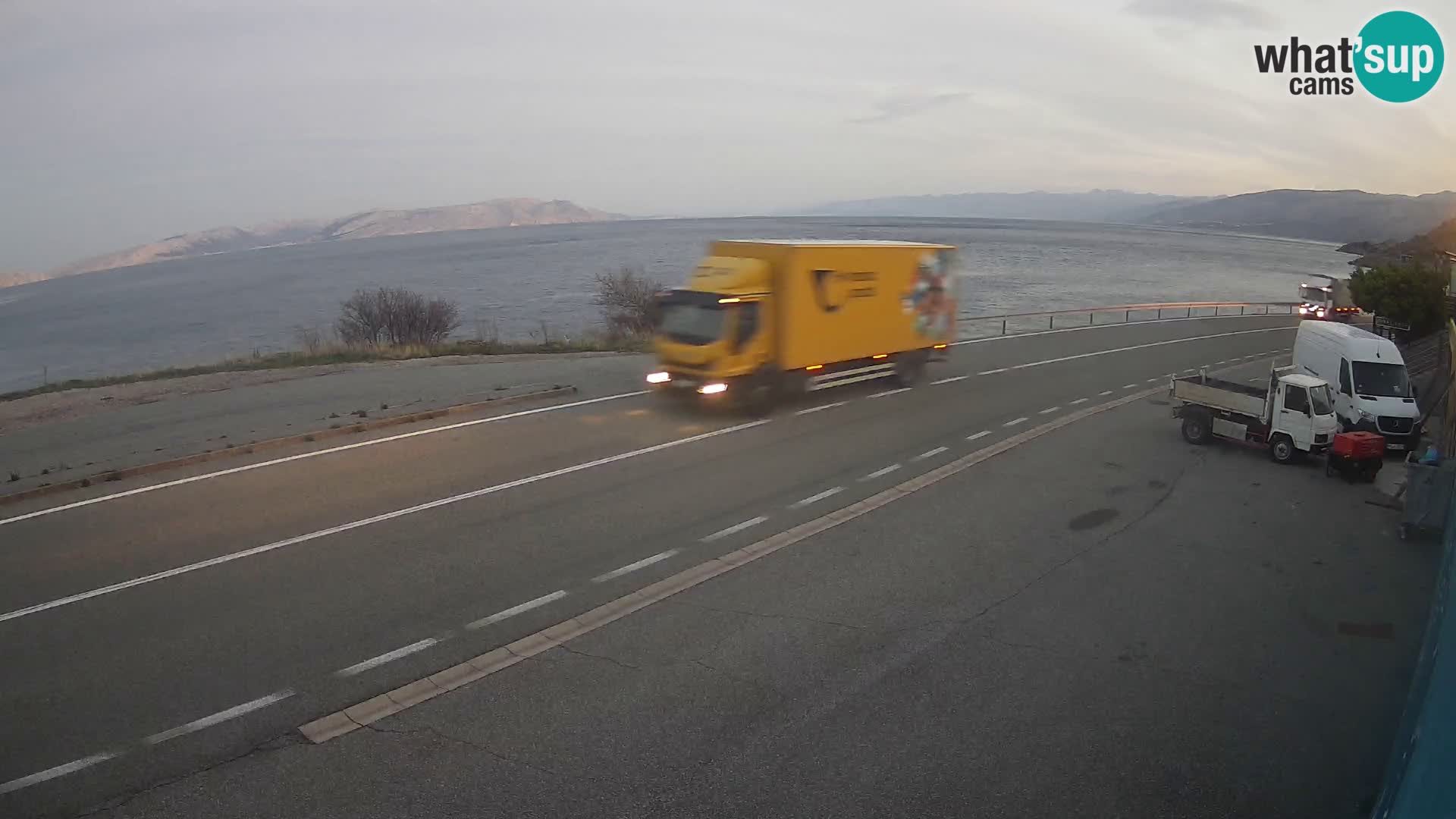 Webcam Adriatic highway D8 near SENJ – view to KRK island