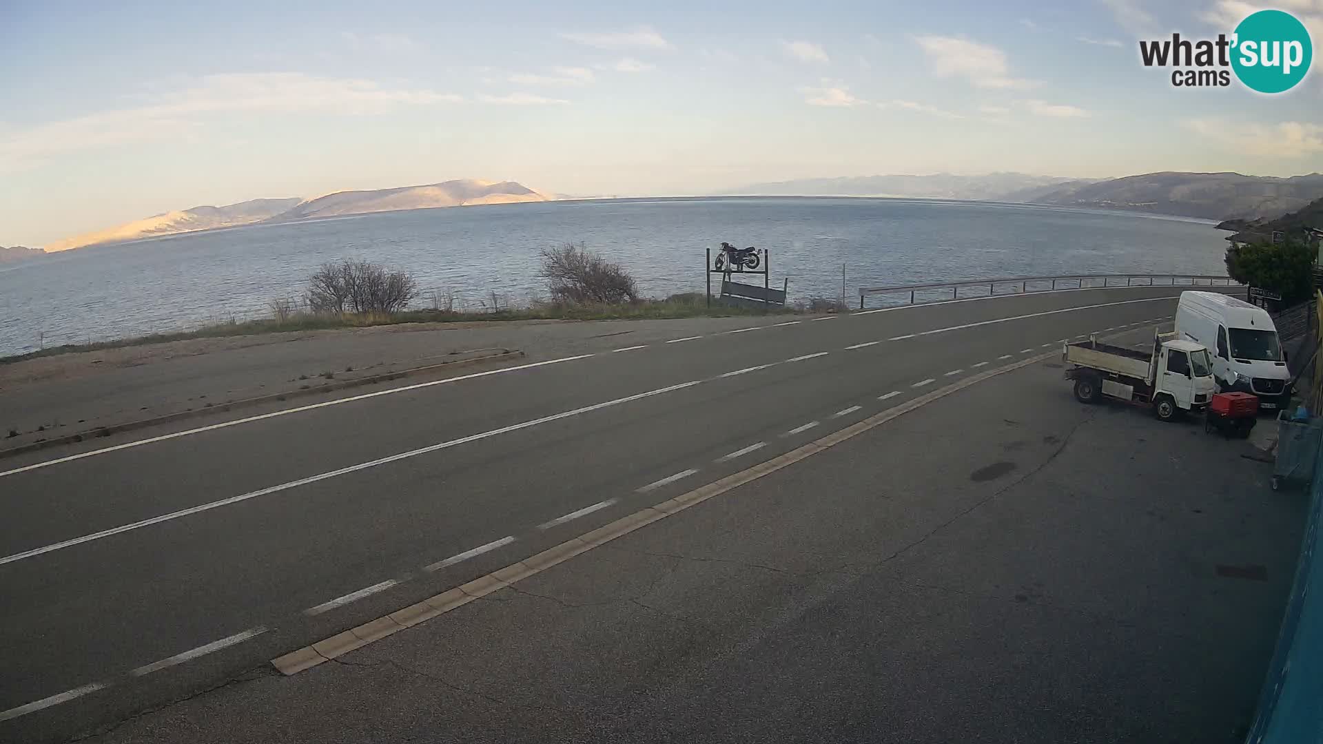 Webcam Adriatic highway D8 near SENJ – view to KRK island
