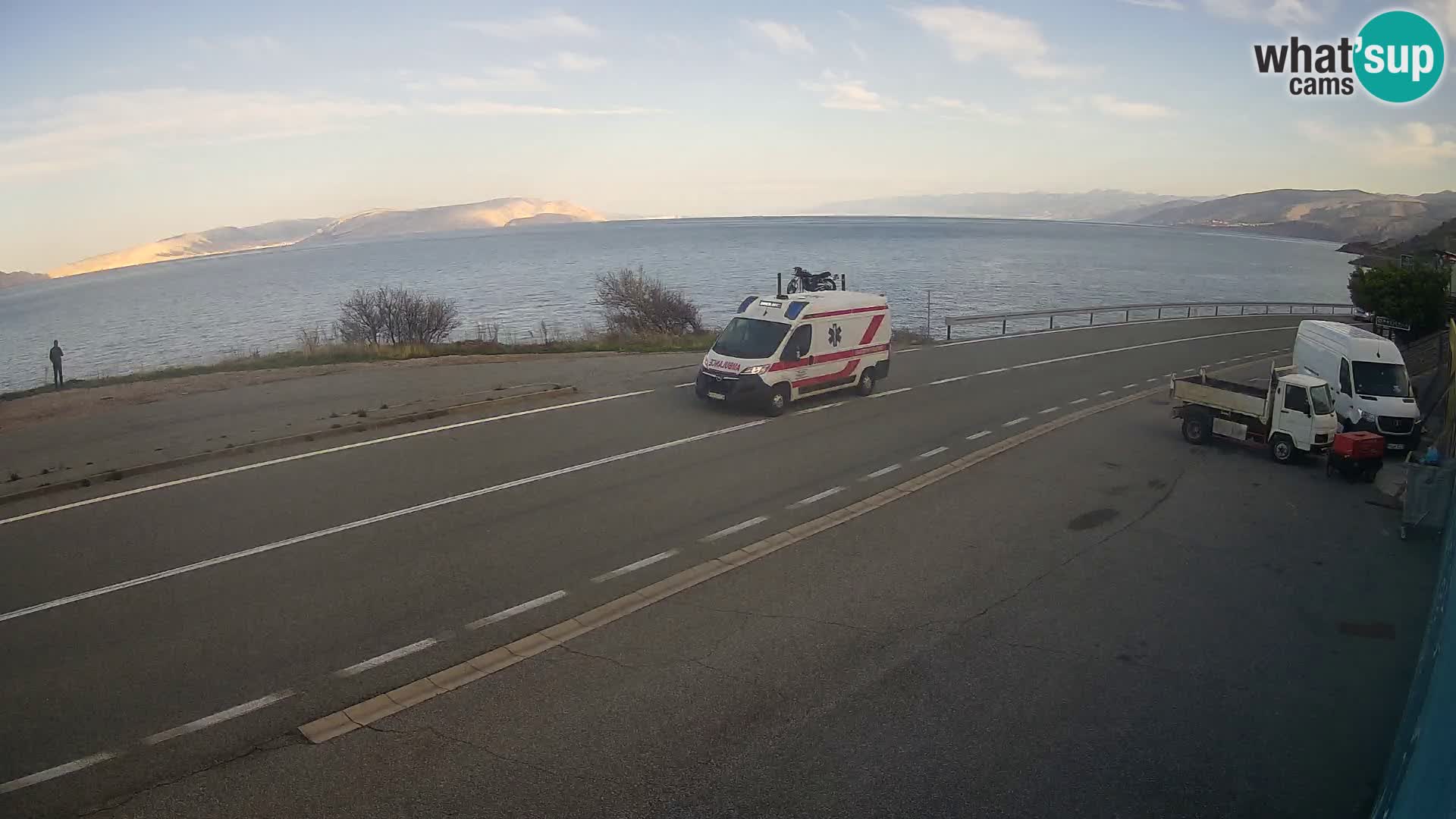 Webcam autoroute Adriatique D8 près de SENJ – vue sur l’île de KRK