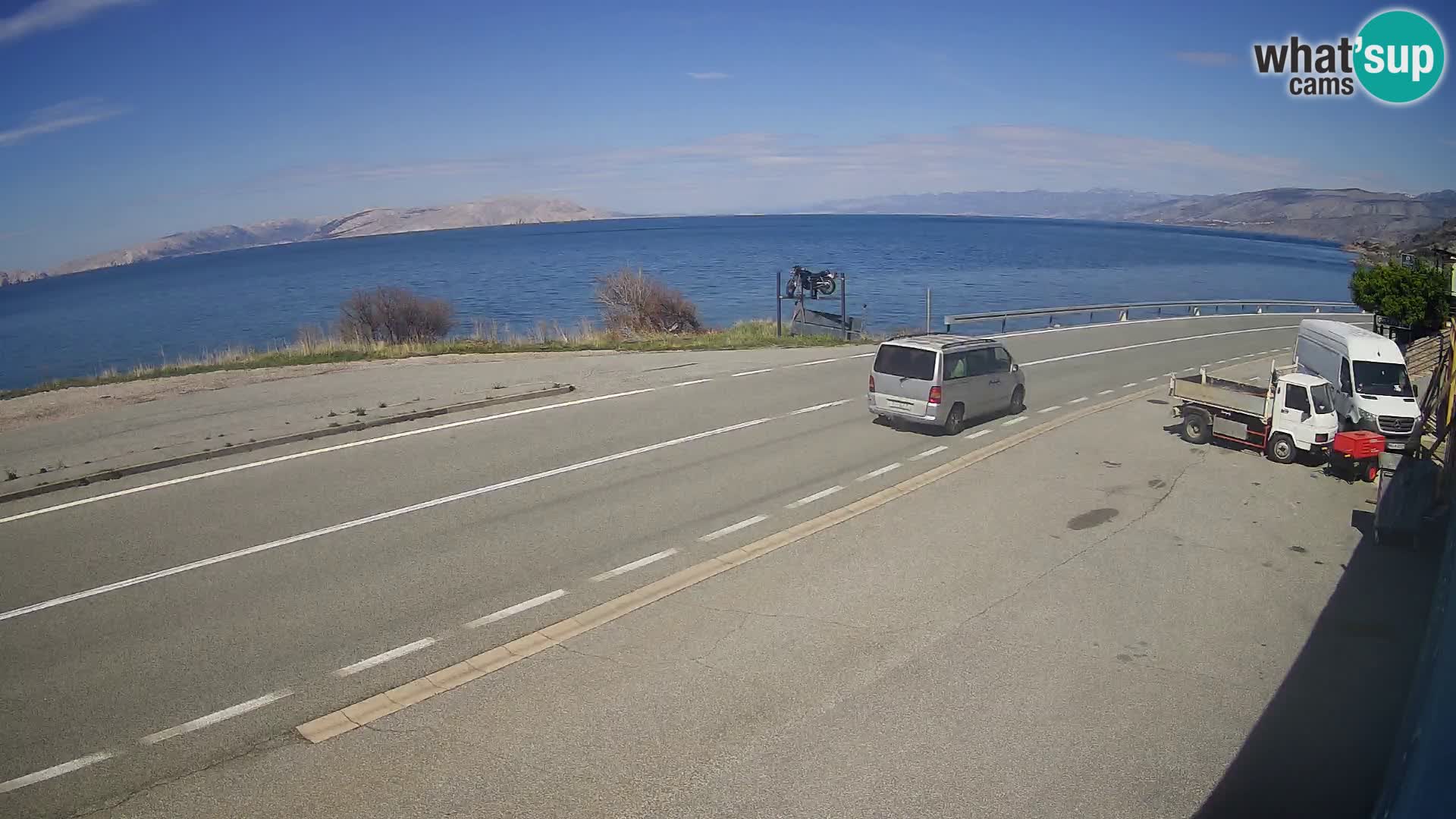 Webcam Adria-Autobahn D8 bei SENJ – Blick auf die Insel KRK