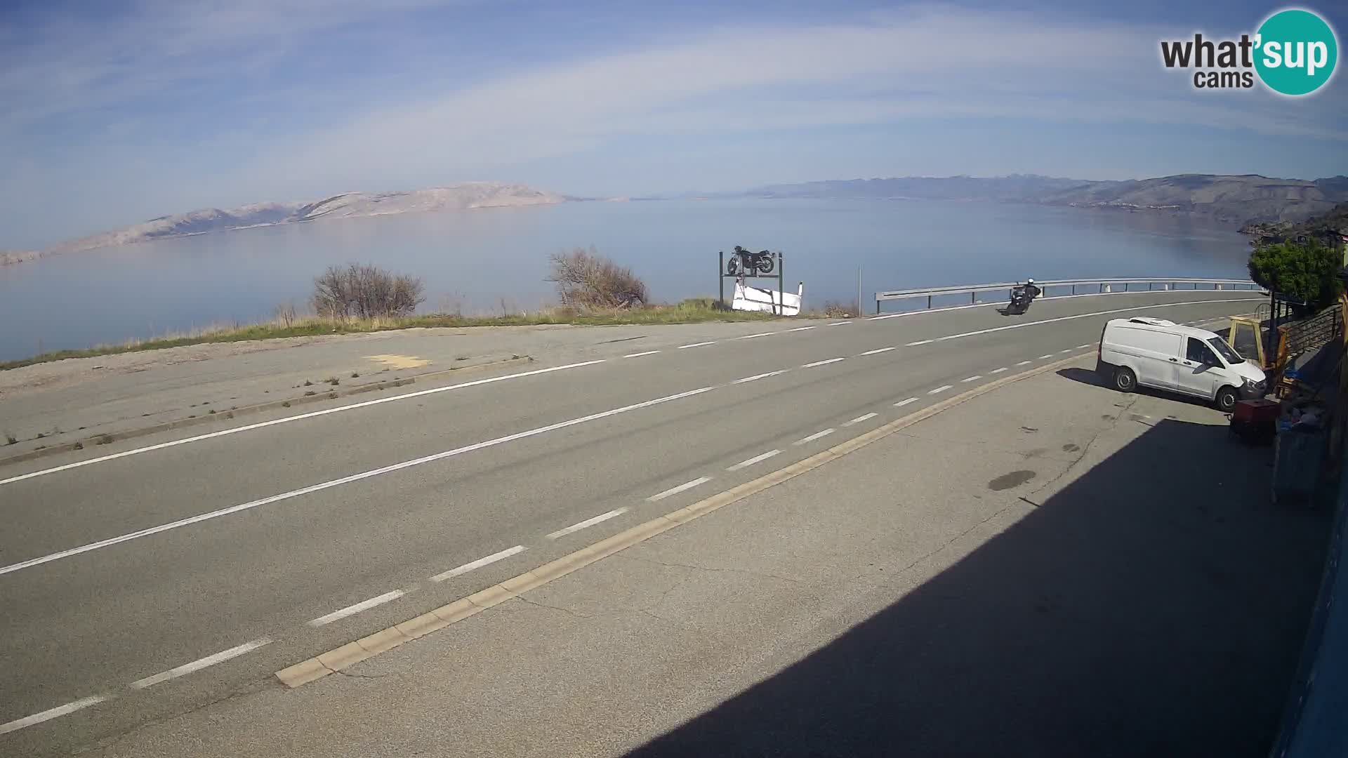 Webcam Adriatic highway D8 near SENJ – view to KRK island