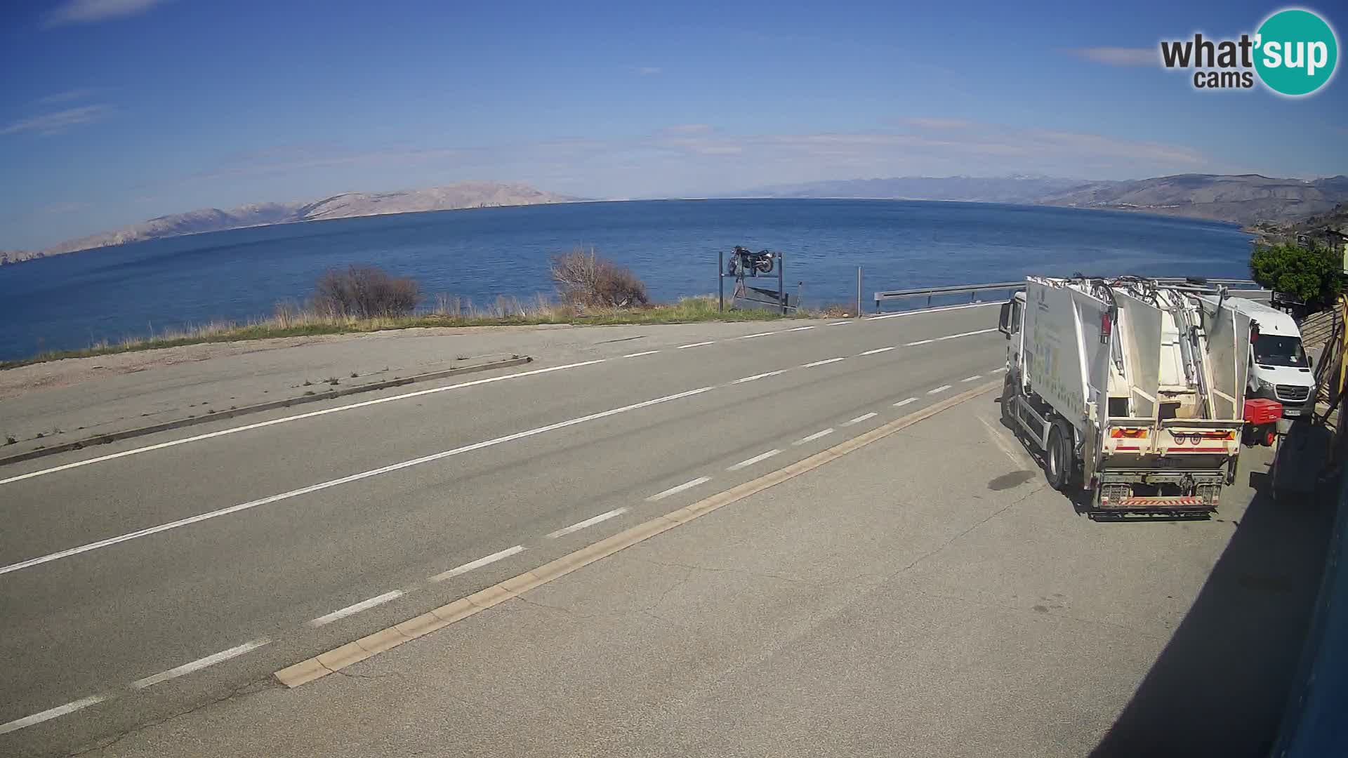 Webcam autoroute Adriatique D8 près de SENJ – vue sur l’île de KRK
