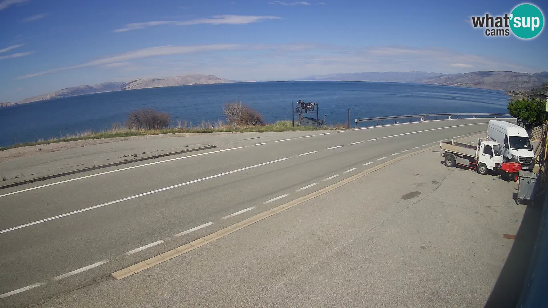 Webcam autopista adriática D8 cerca de SENJ – vista de la isla de KRK