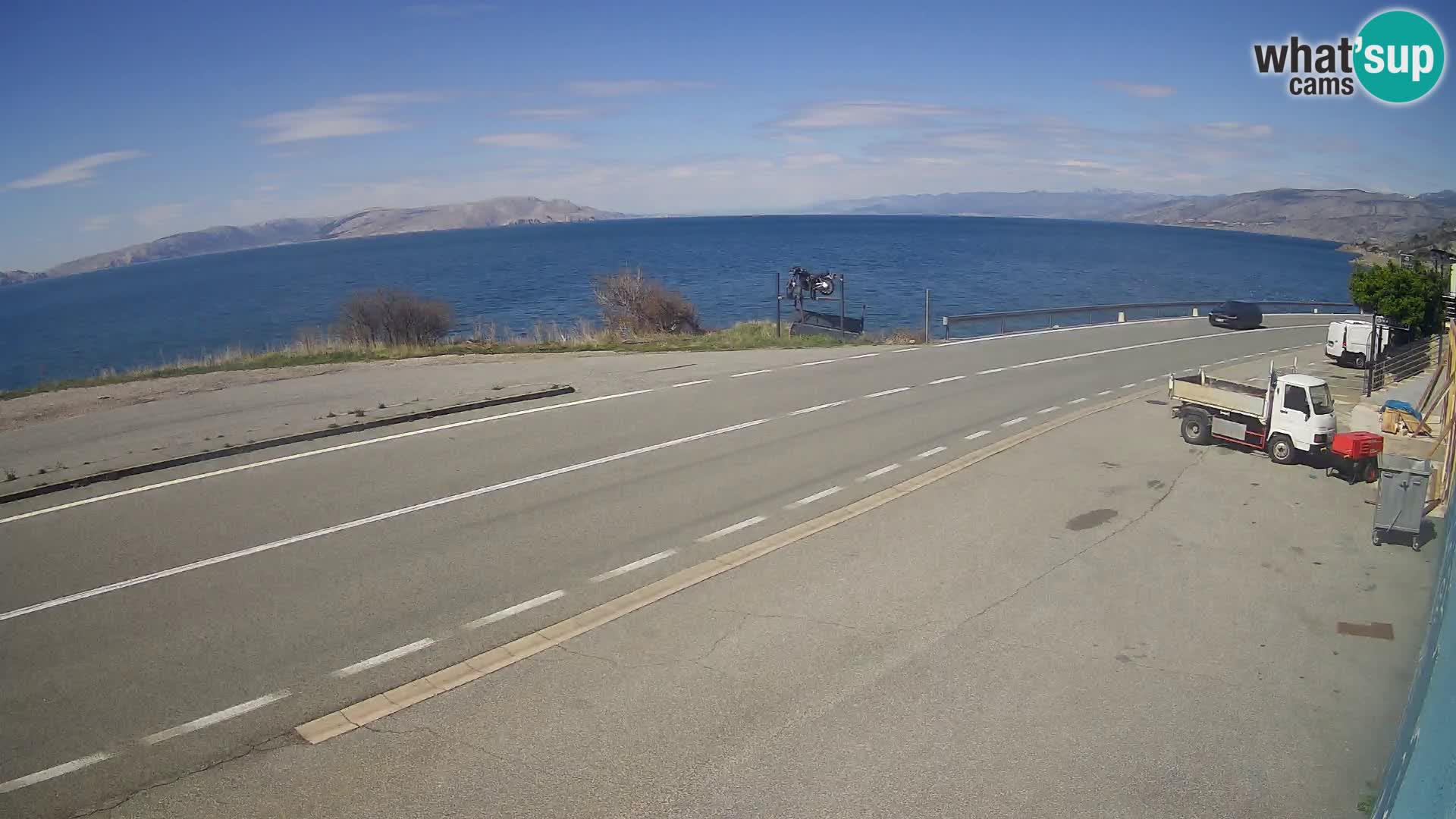 Webcam Adriatic highway D8 near SENJ – view to KRK island