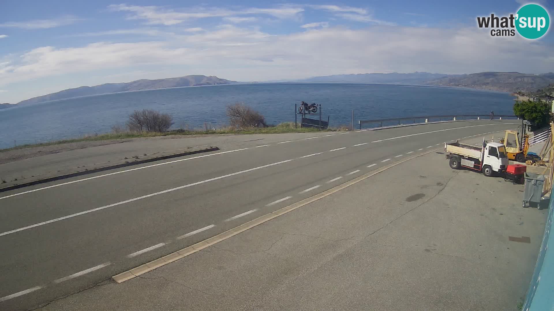 Webcam Adriatic highway D8 near SENJ – view to KRK island