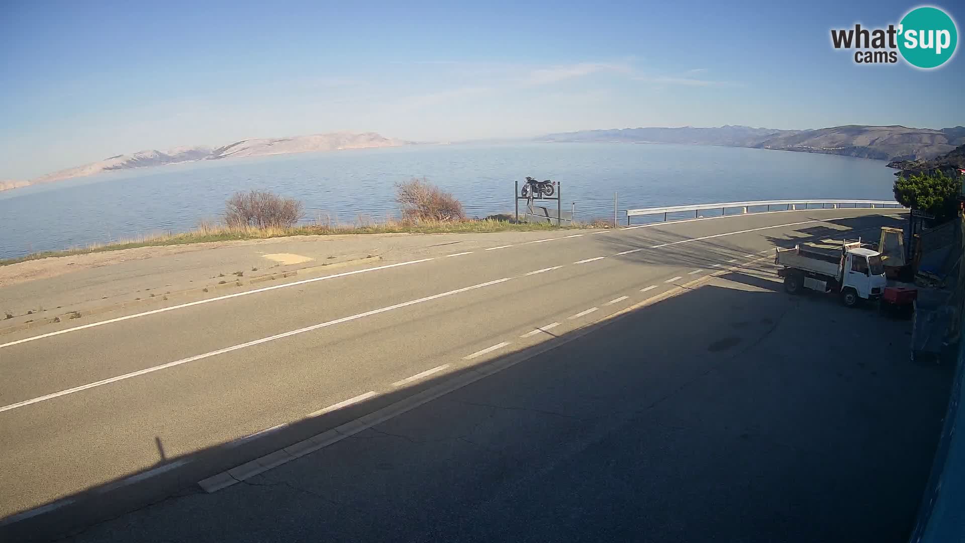 Webcam autoroute Adriatique D8 près de SENJ – vue sur l’île de KRK