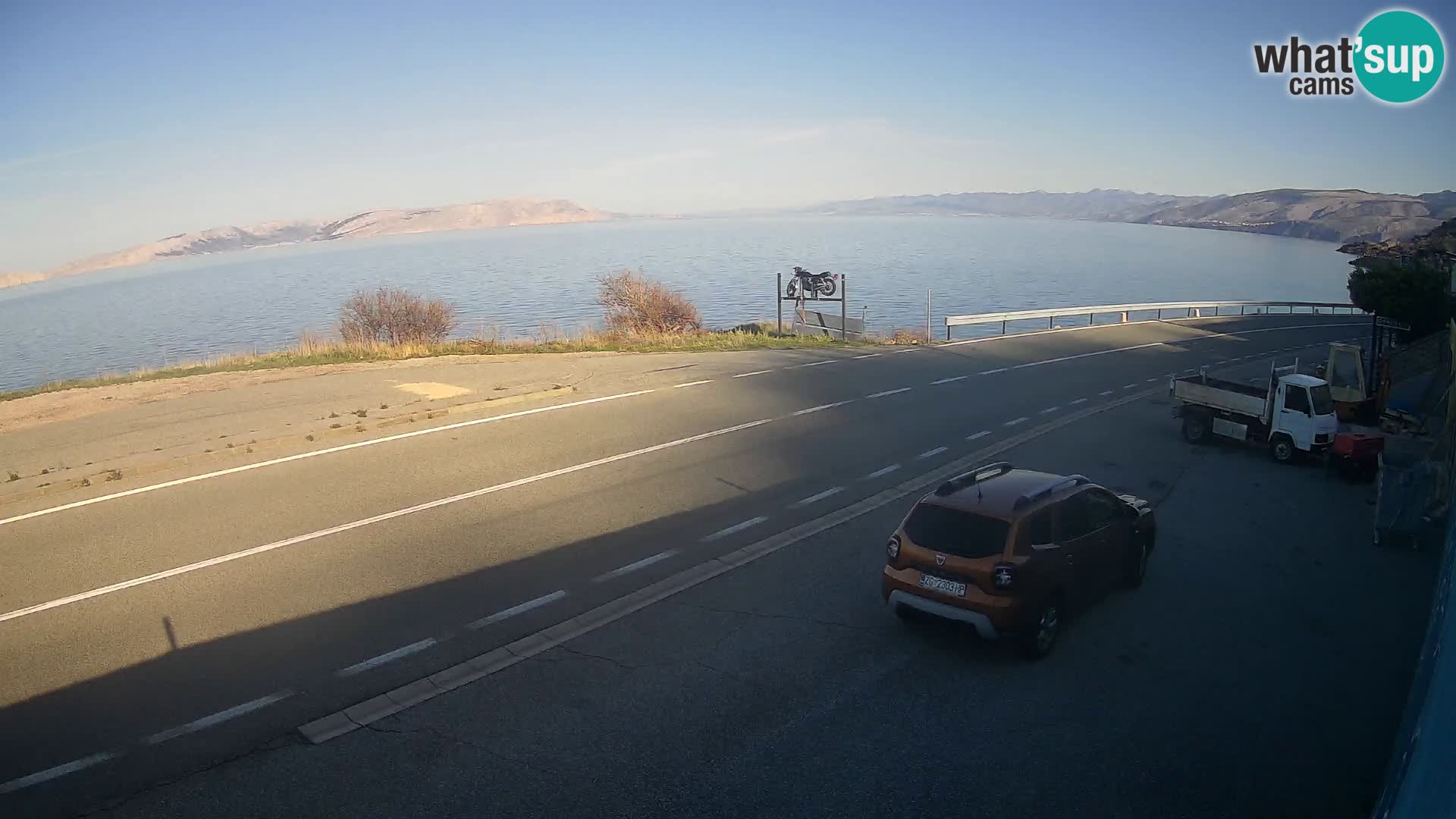 Webcam Adriatic highway D8 near SENJ – view to KRK island