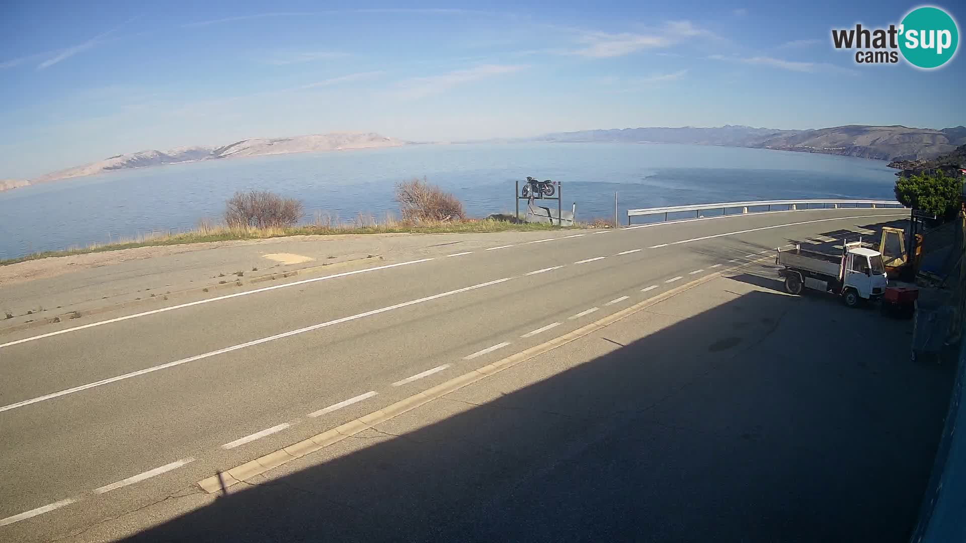 Webcam autoroute Adriatique D8 près de SENJ – vue sur l’île de KRK