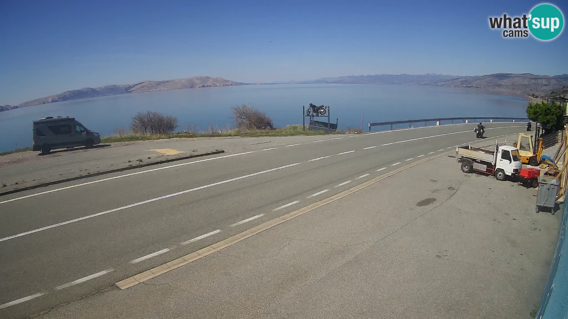 Webcam Adria-Autobahn D8 bei SENJ – Blick auf die Insel KRK