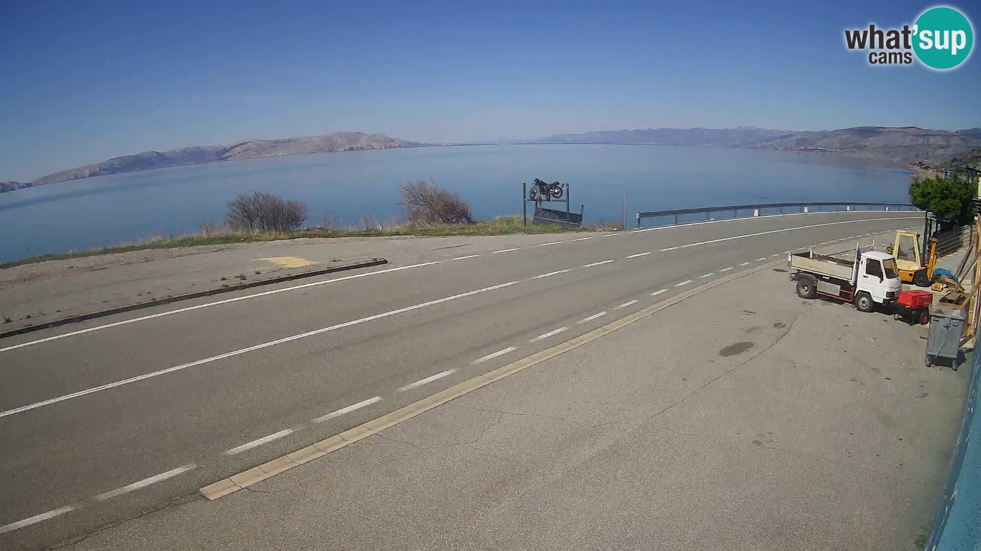 Webcam Adria-Autobahn D8 bei SENJ – Blick auf die Insel KRK