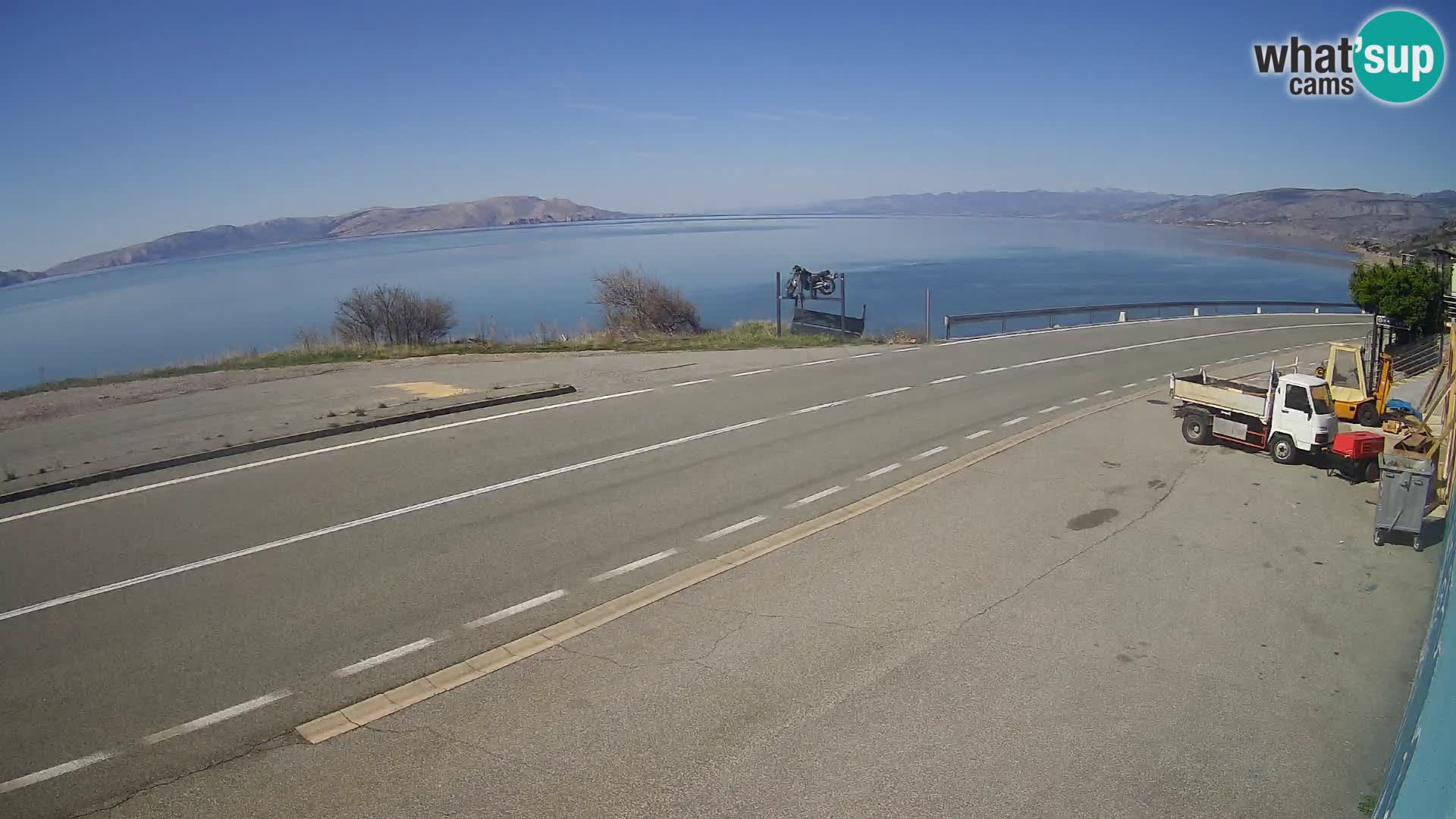 Webcam Adria-Autobahn D8 bei SENJ – Blick auf die Insel KRK