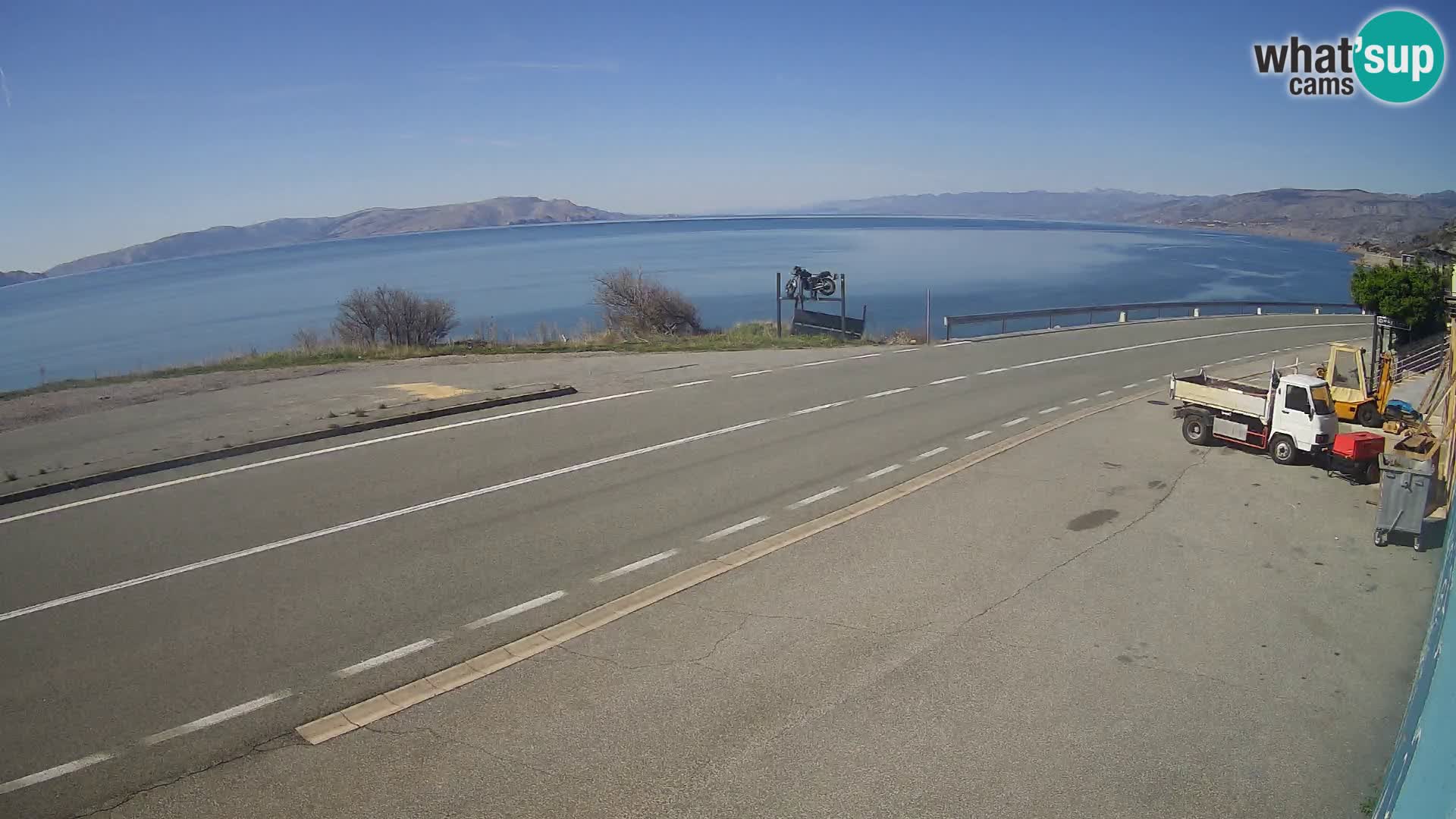 Webcam autoroute Adriatique D8 près de SENJ – vue sur l’île de KRK