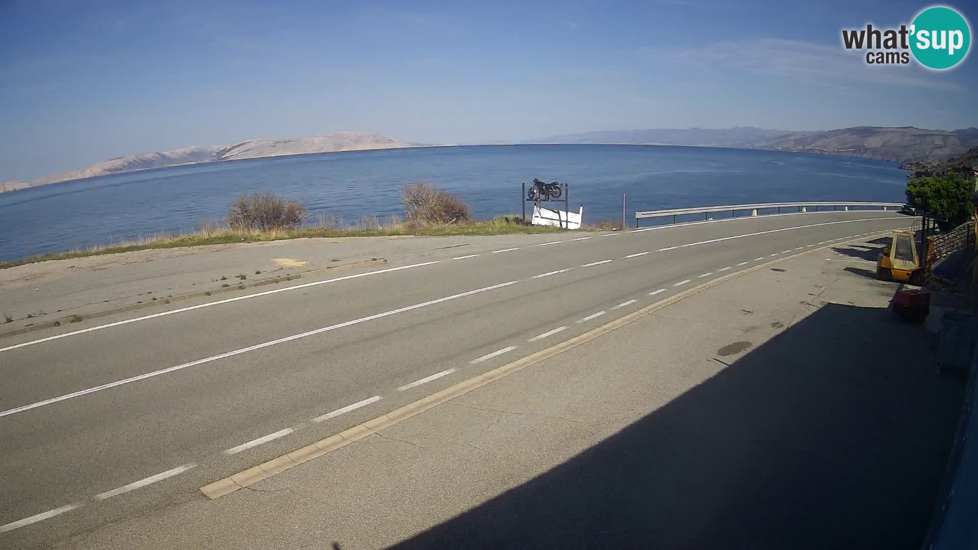 Webcam Adriatic highway D8 near SENJ – view to KRK island