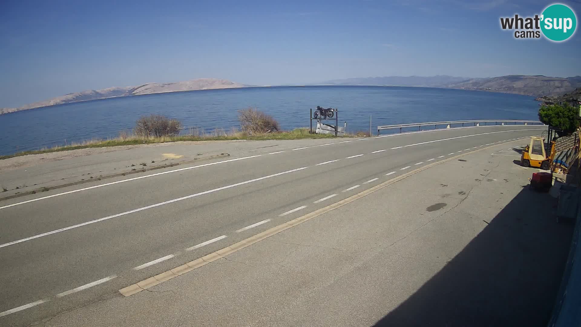 Webcam autoroute Adriatique D8 près de SENJ – vue sur l’île de KRK