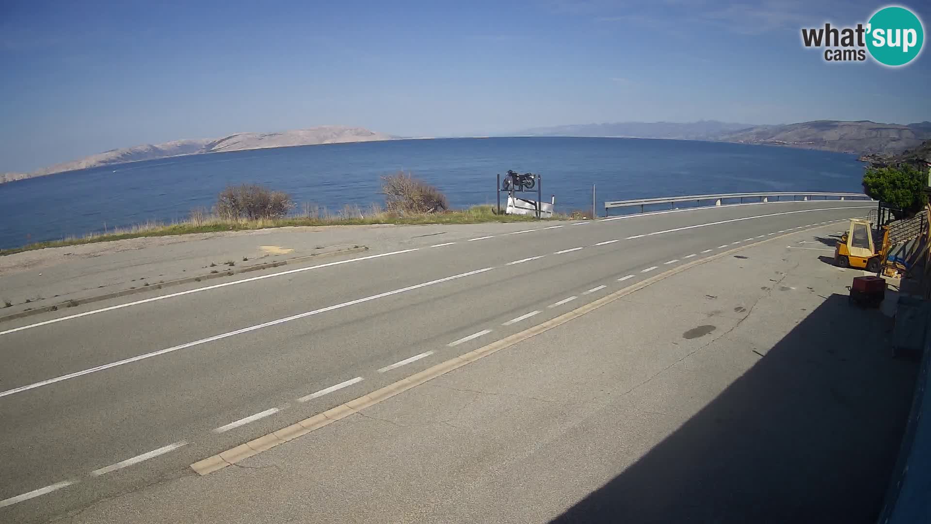 Webcam Adria-Autobahn D8 bei SENJ – Blick auf die Insel KRK