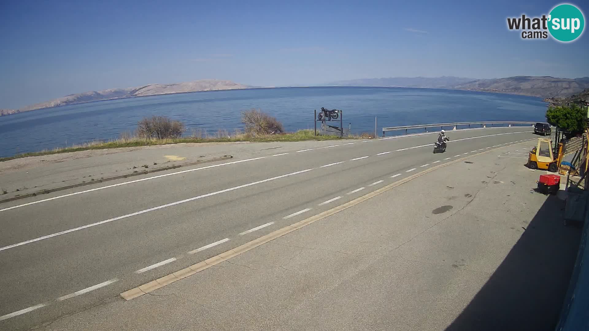 Webcam Adria-Autobahn D8 bei SENJ – Blick auf die Insel KRK