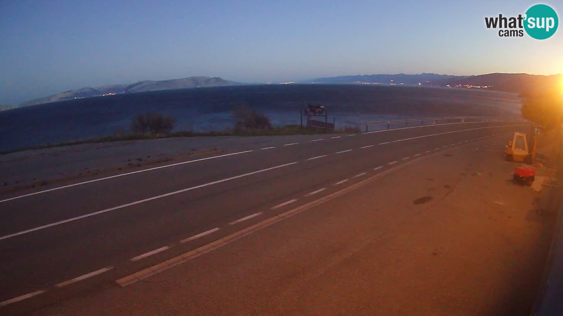Webcam Adriatic highway D8 near SENJ – view to KRK island