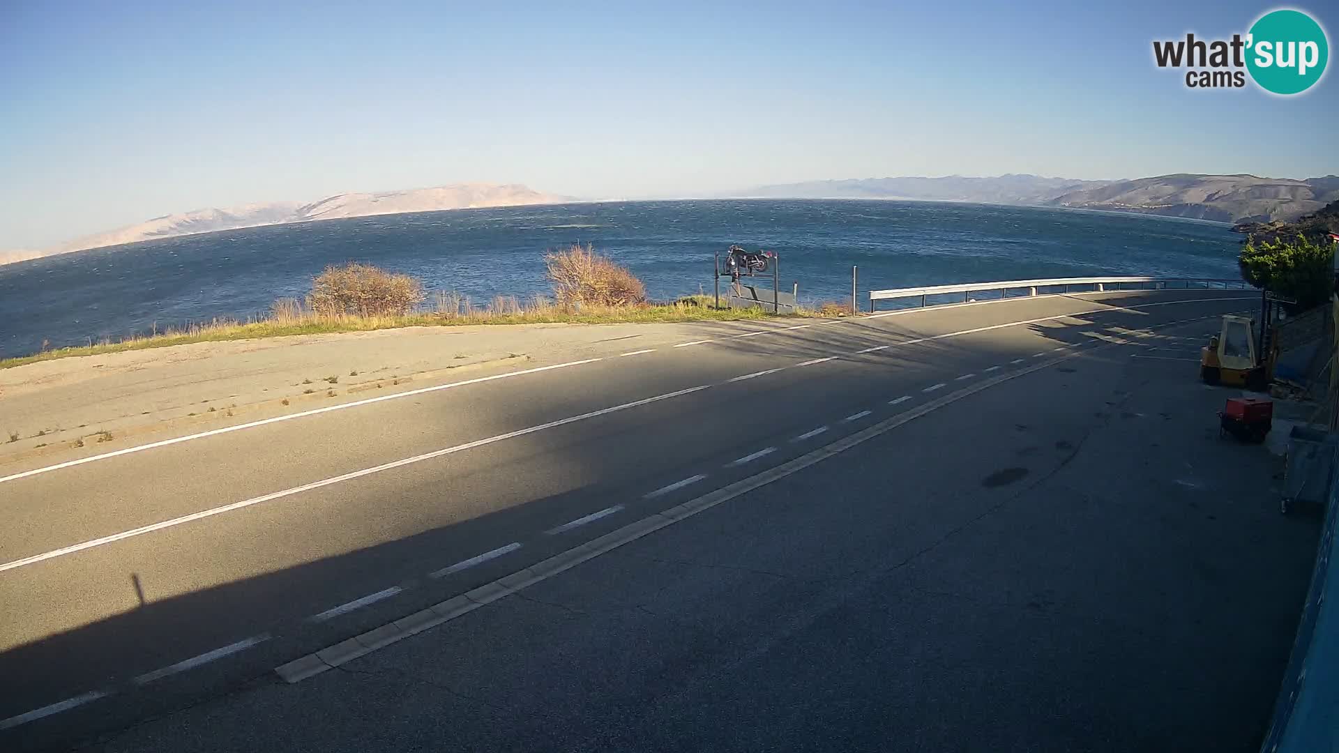 Webcam Adriatic highway D8 near SENJ – view to KRK island