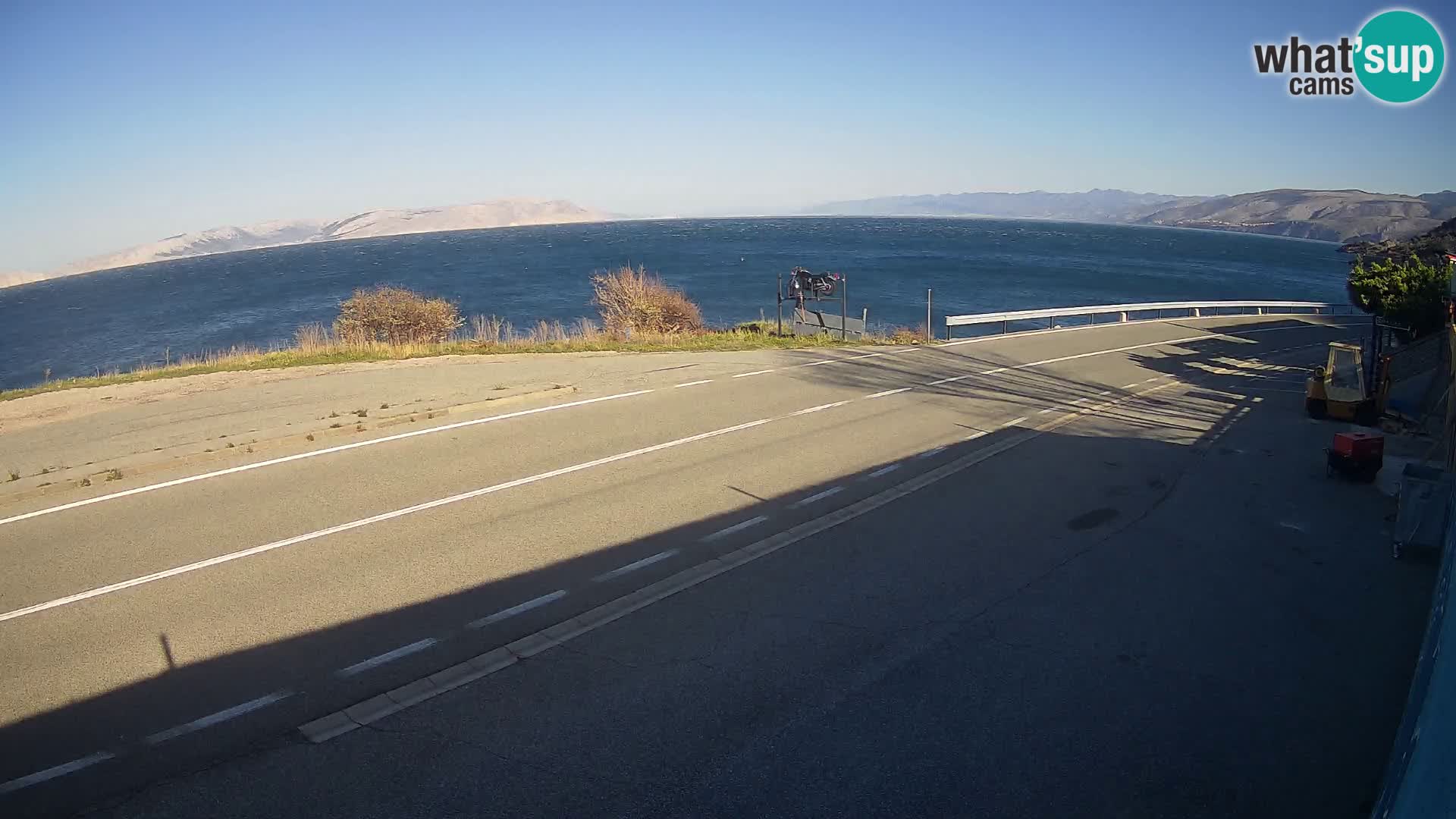 Webcam Adriatic highway D8 near SENJ – view to KRK island