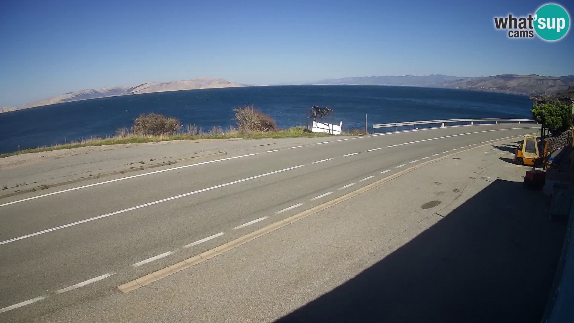 Webcam Adriatic highway D8 near SENJ – view to KRK island