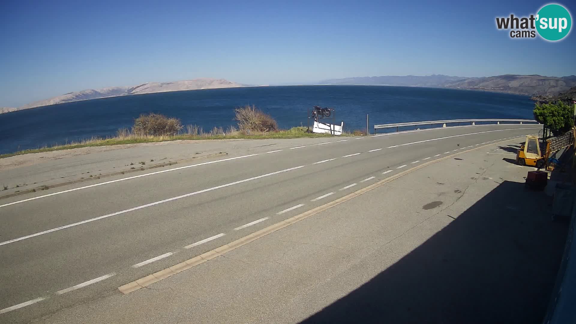 Webcam Adriatic highway D8 near SENJ – view to KRK island