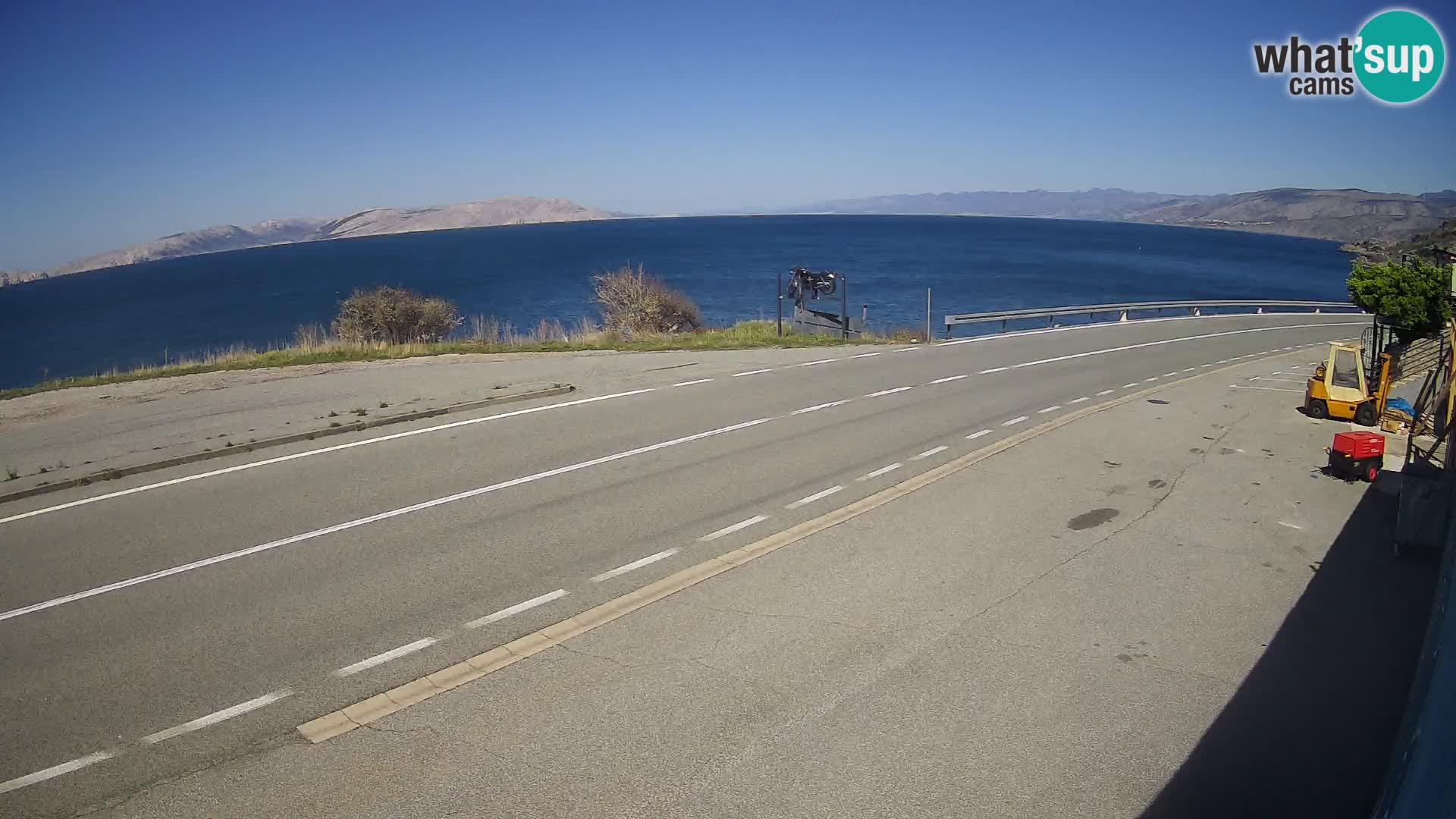 Webcam autoroute Adriatique D8 près de SENJ – vue sur l’île de KRK