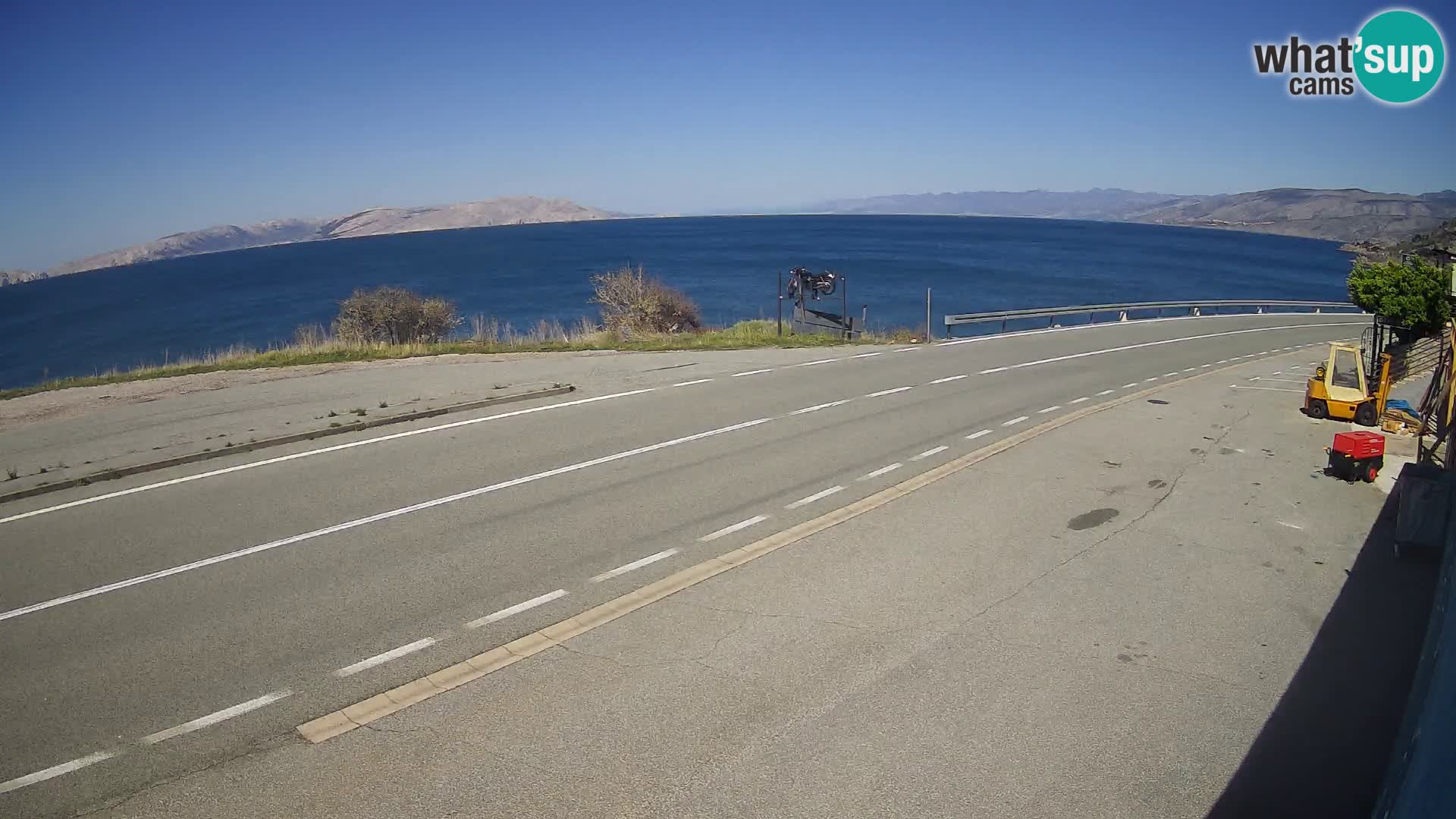 Webcam Adriatic highway D8 near SENJ – view to KRK island