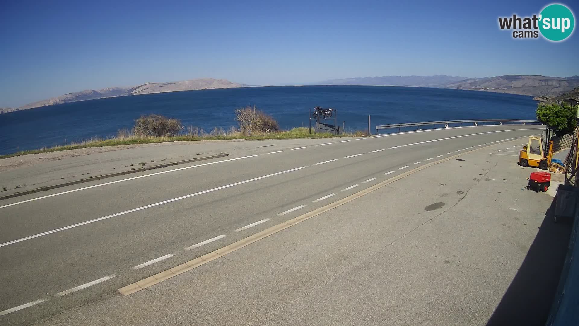 Webcam Adria-Autobahn D8 bei SENJ – Blick auf die Insel KRK