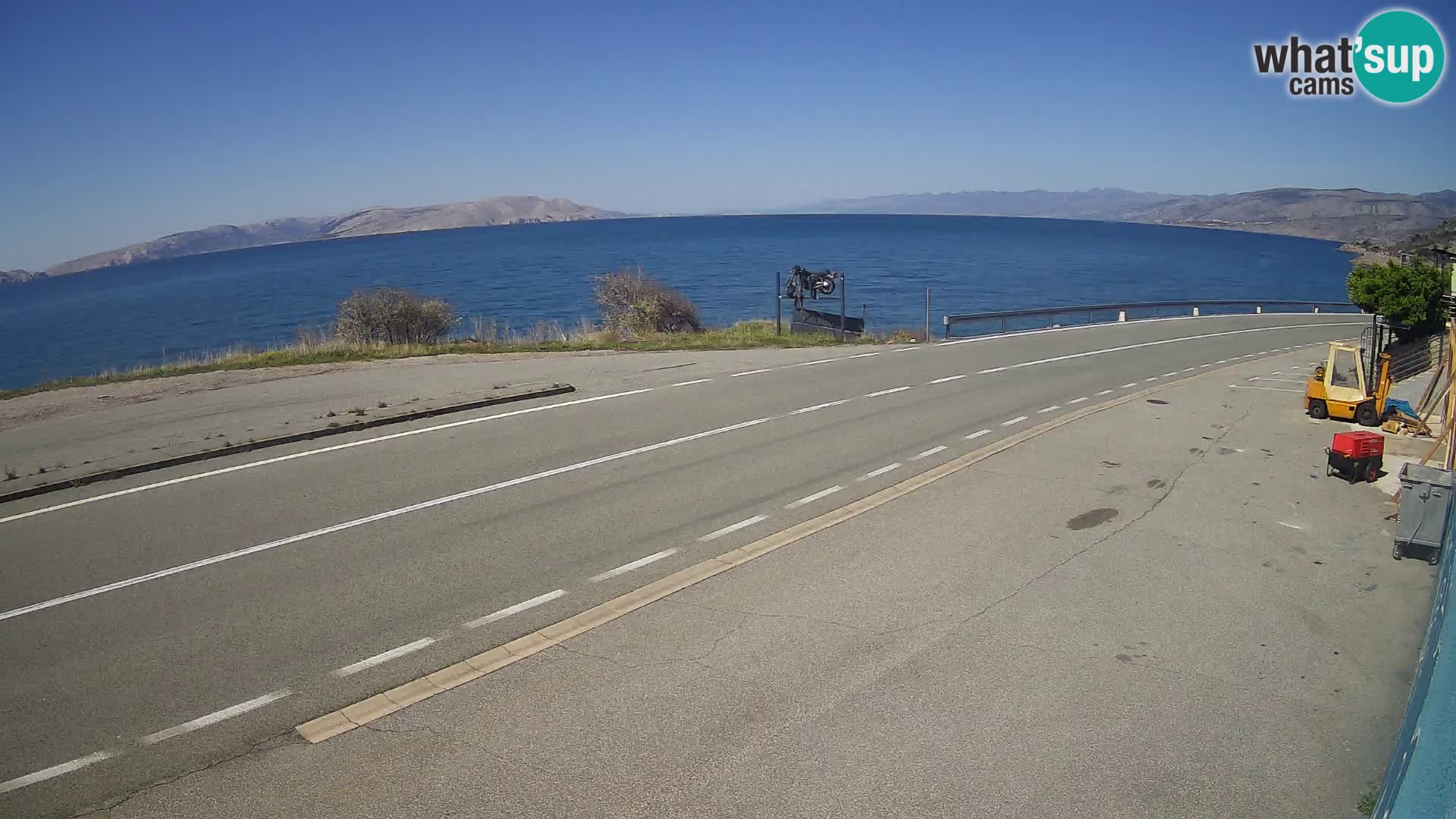 Webcam Adriatic highway D8 near SENJ – view to KRK island