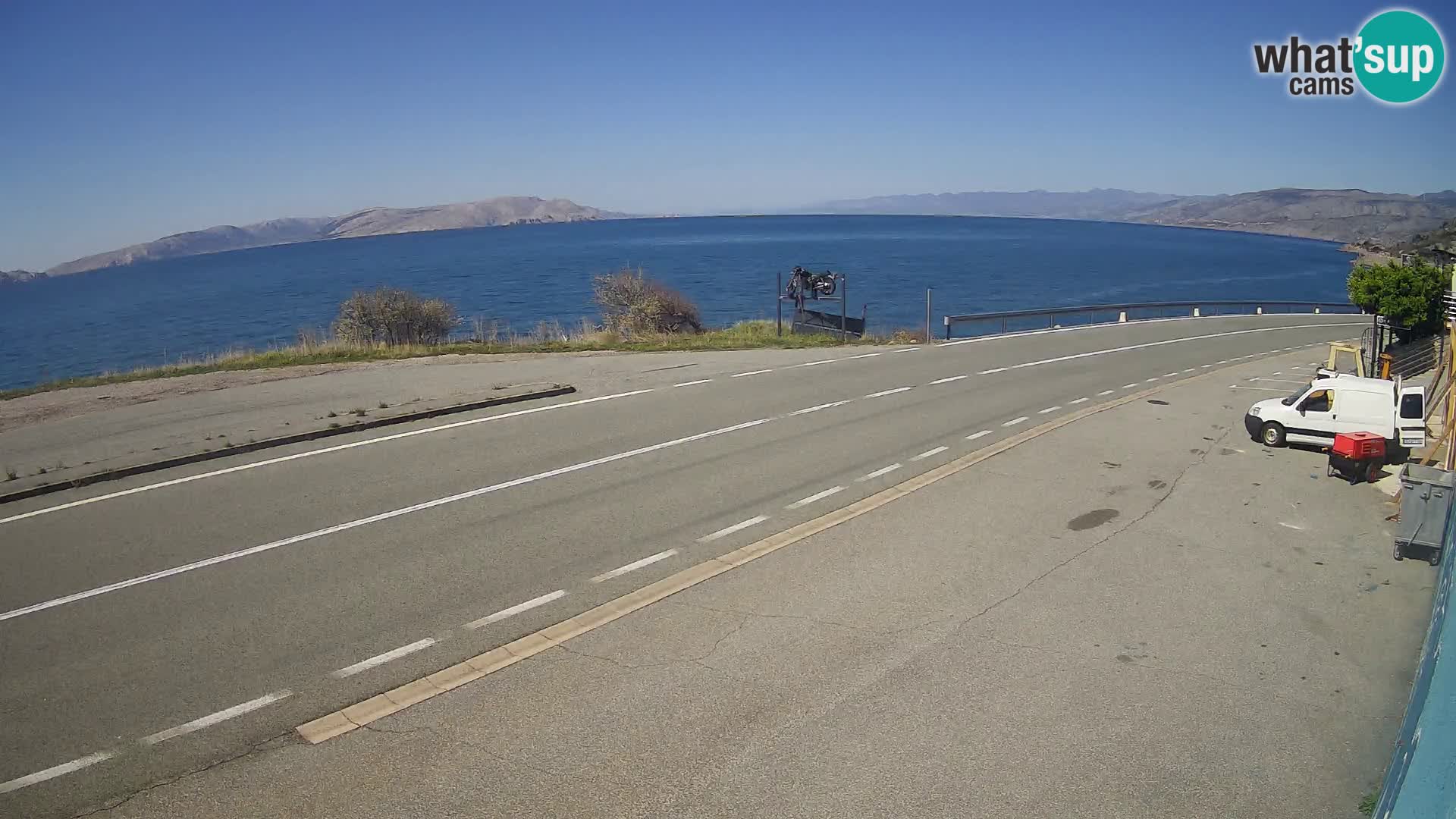 Webcam Adria-Autobahn D8 bei SENJ – Blick auf die Insel KRK