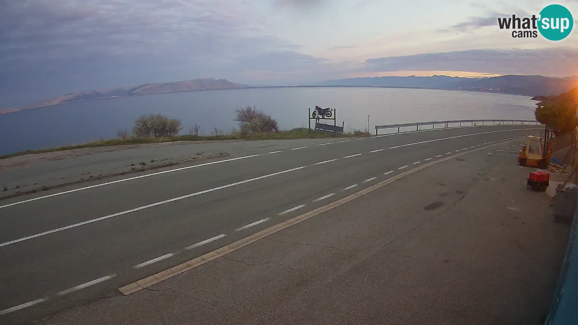 Webcam Adriatic highway D8 near SENJ – view to KRK island