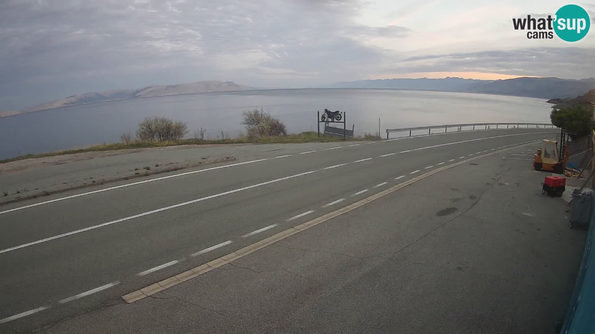 Webcam Adriatic highway D8 near SENJ – view to KRK island
