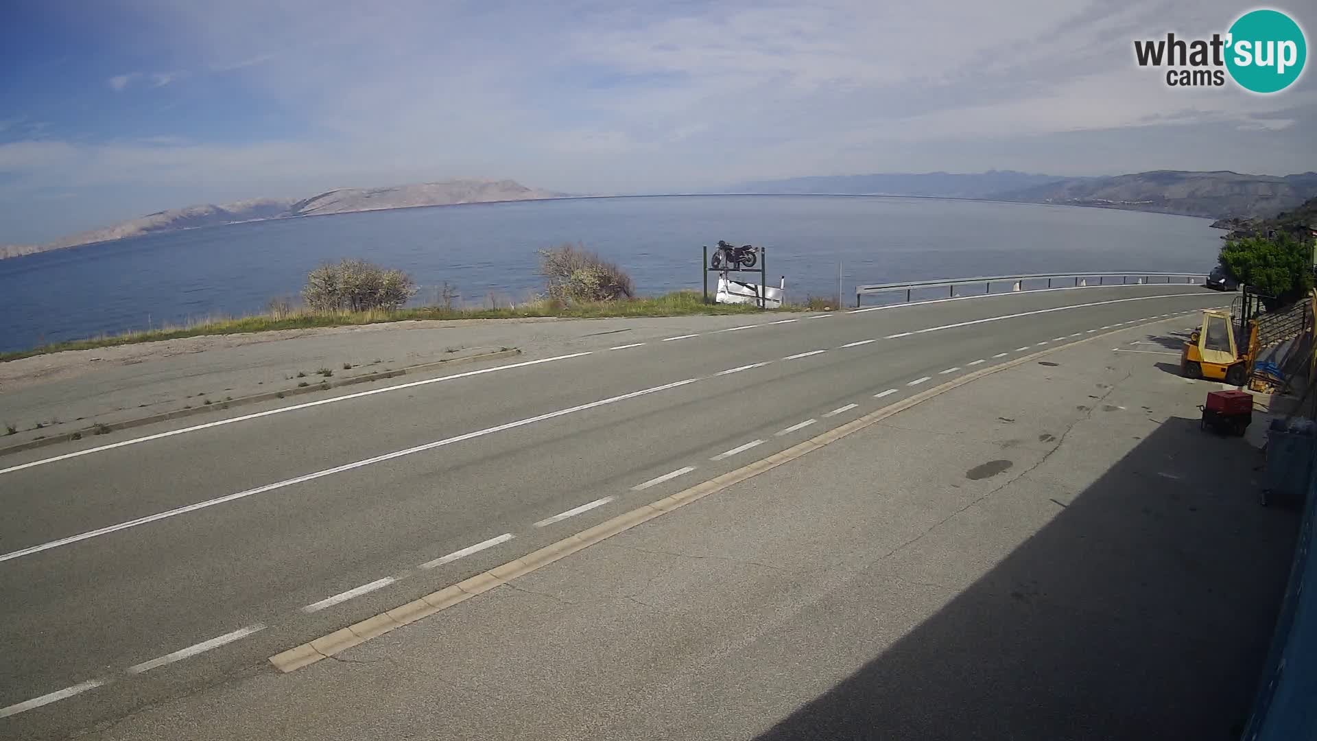 Webcam Adria-Autobahn D8 bei SENJ – Blick auf die Insel KRK