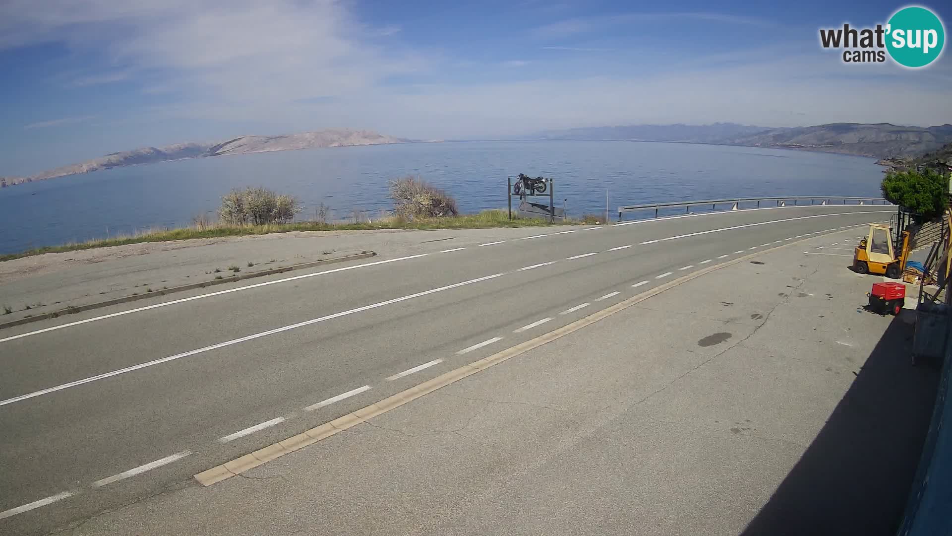 Webcam Adriatic highway D8 near SENJ – view to KRK island