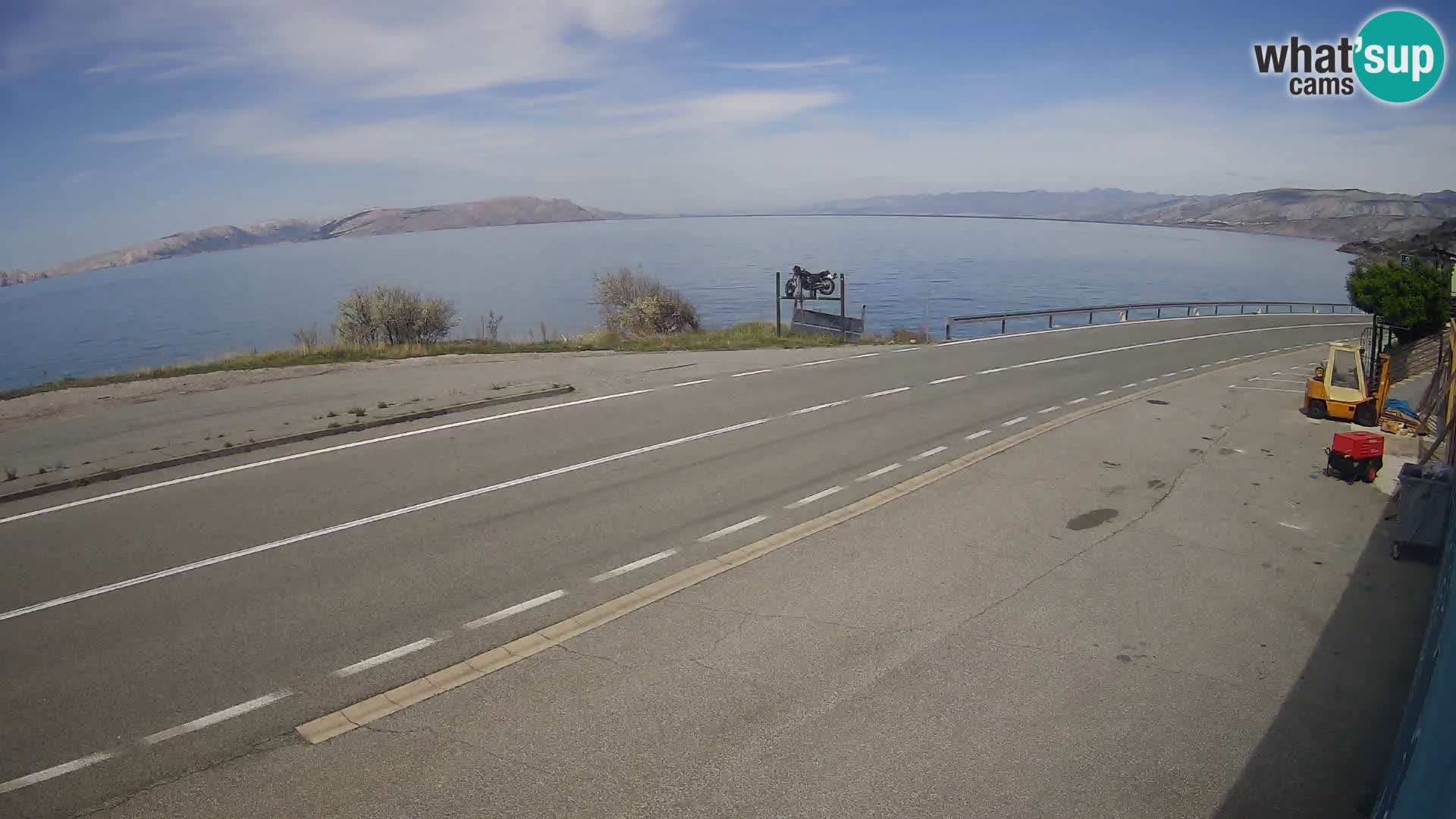 Webcam Adriatic highway D8 near SENJ – view to KRK island